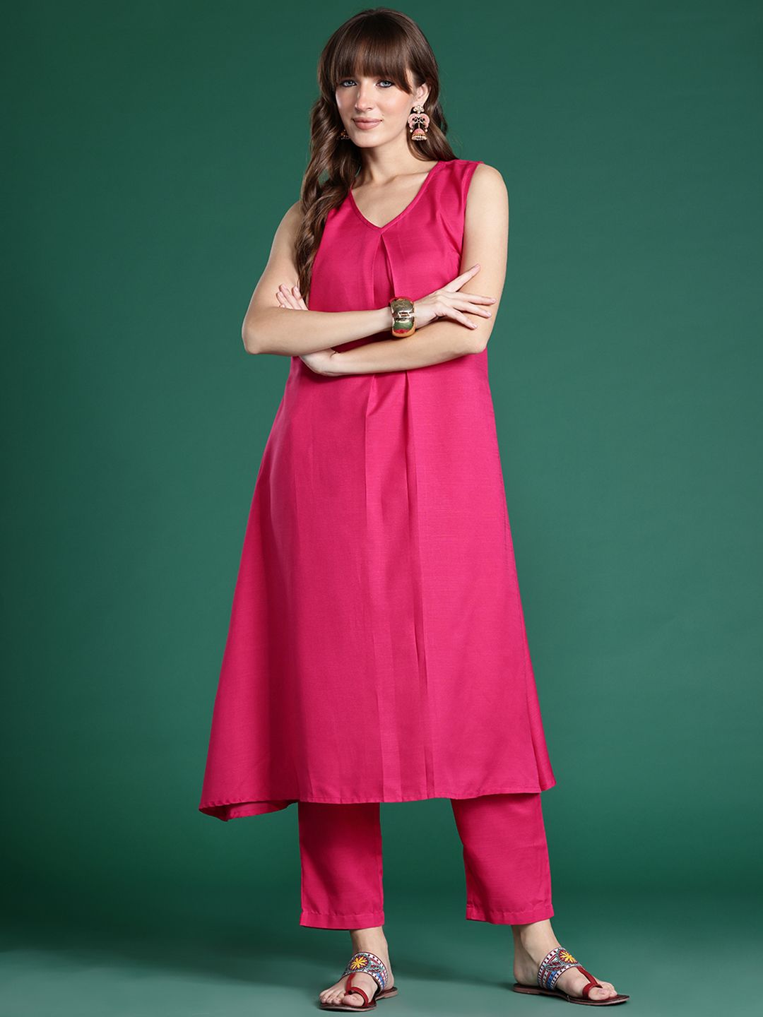 Dhiyona IE Pleated Kurta with Trousers