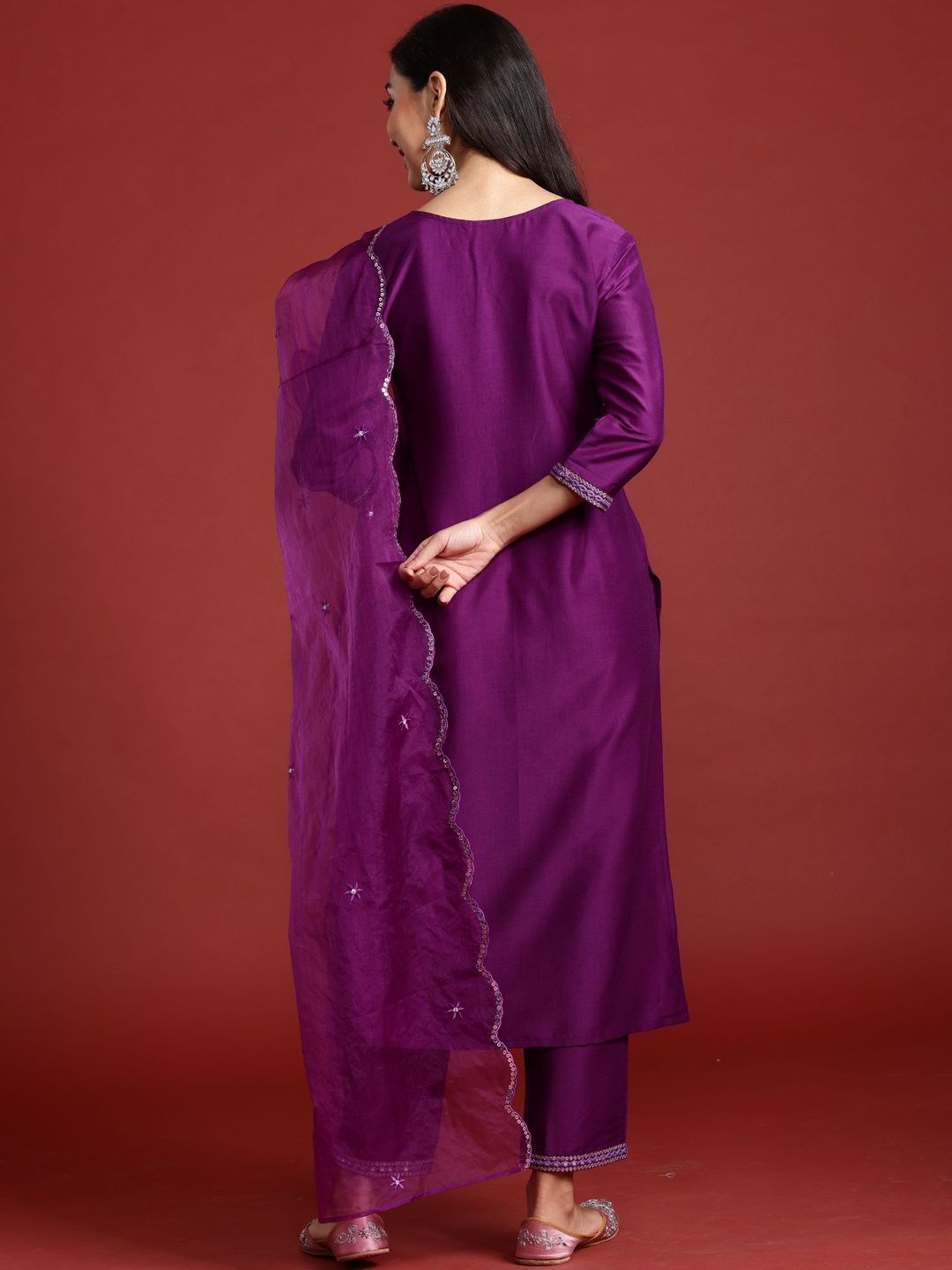 Women Ethnic Motifs Embroidered Kurta with Trousers & Dupatta