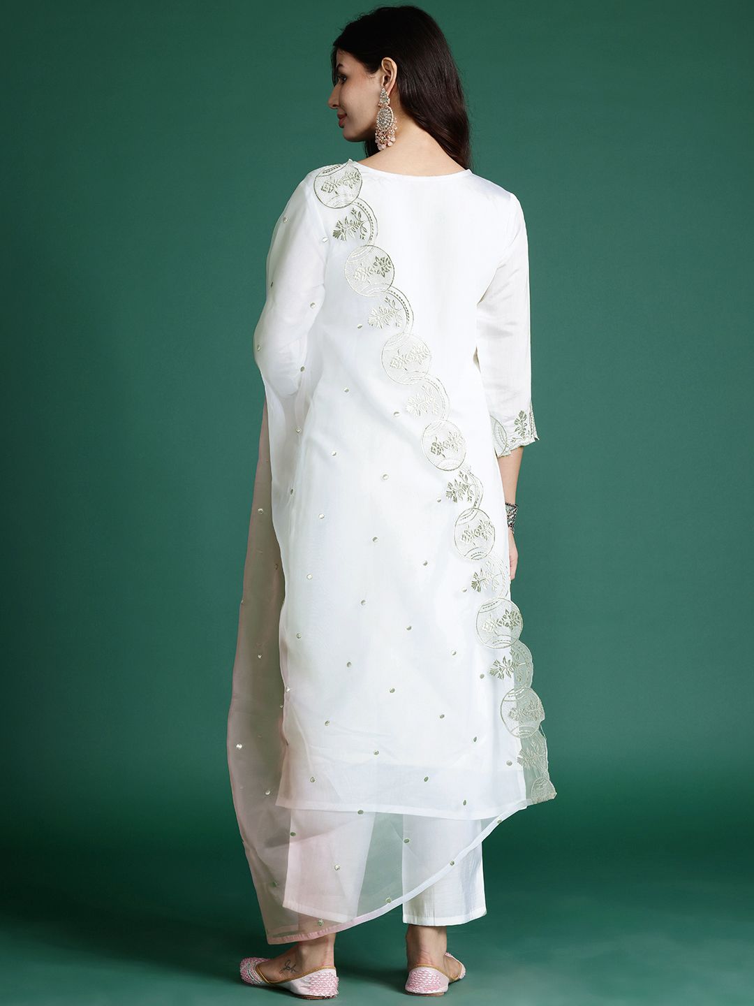 Dhiyona IE Ethnic Motifs Embroidered Kurta with Trousers & With Dupatta