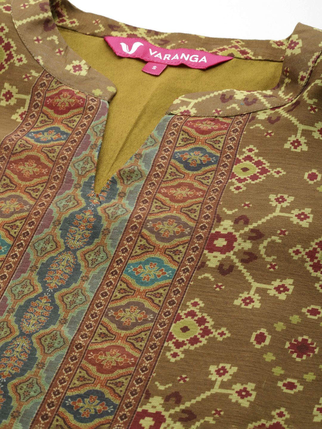 Dhiyona VA Women'sEthnic Motifs Printed Regular Chanderi Silk Kurta with Trousers & Dupatta