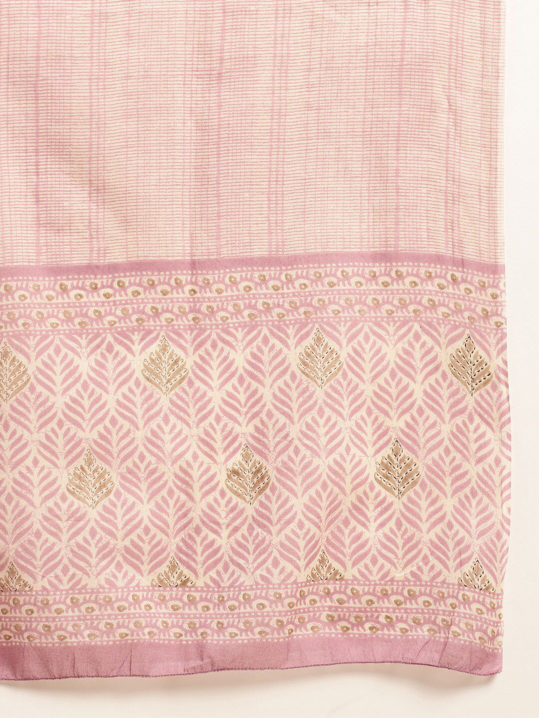 Dhiyona SN Women's Mauve Floral Printed Beads and Stones Kurta With Trouser & Dupatta