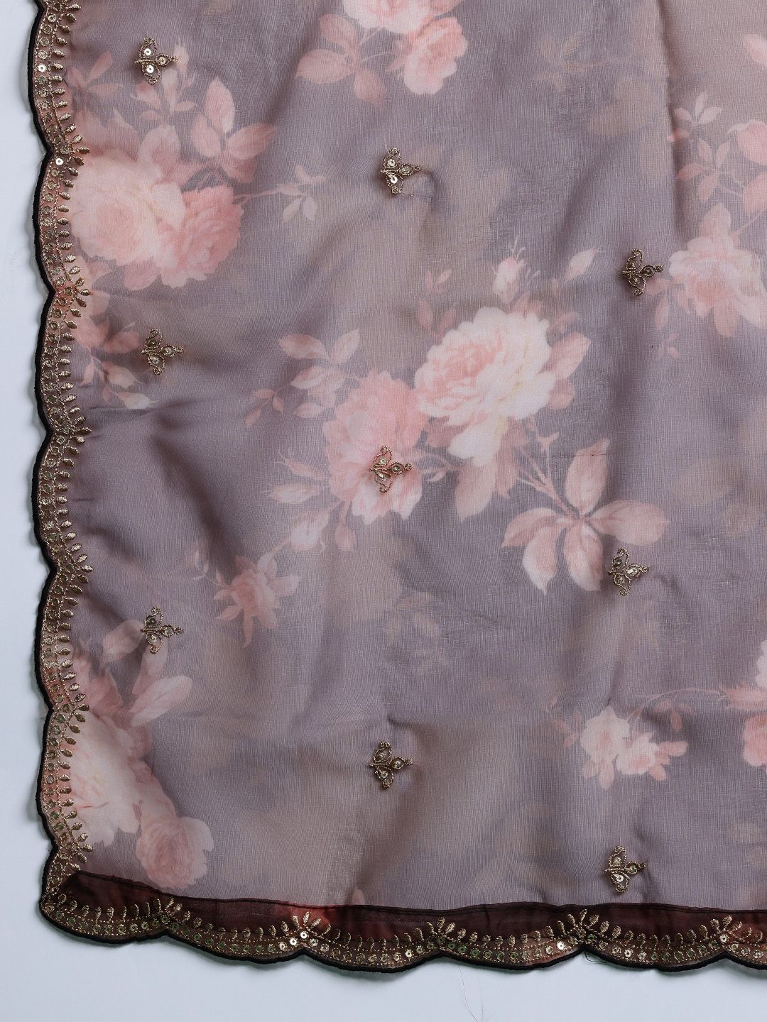 Dhiyona IE Ethnic Motifs Embroidered Sequinned Kurta With Trousers & Dupatta