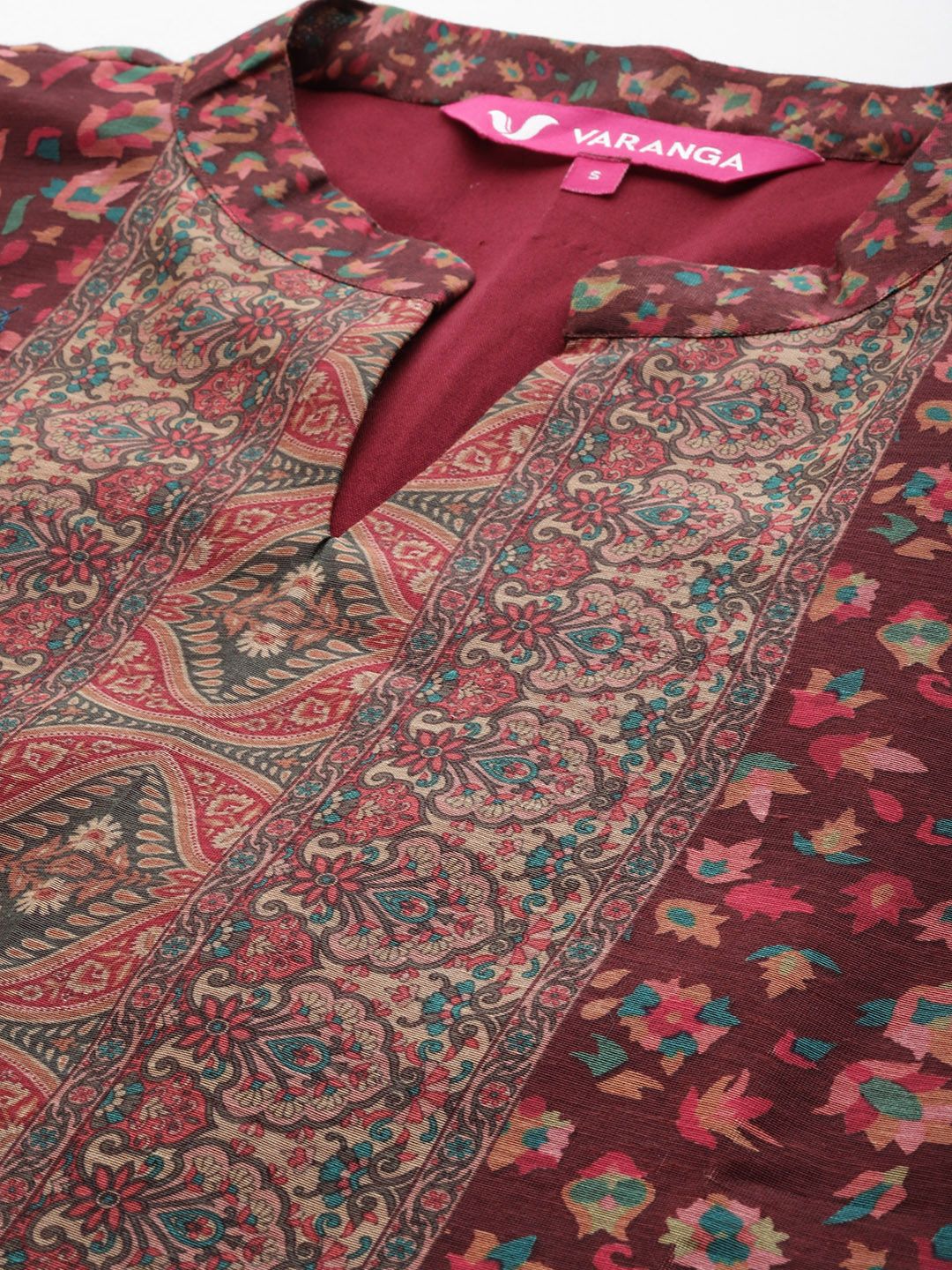 Dhiyona VA Women's Floral Printed Regular Chanderi Silk Kurta with Trousers & With Dupatta