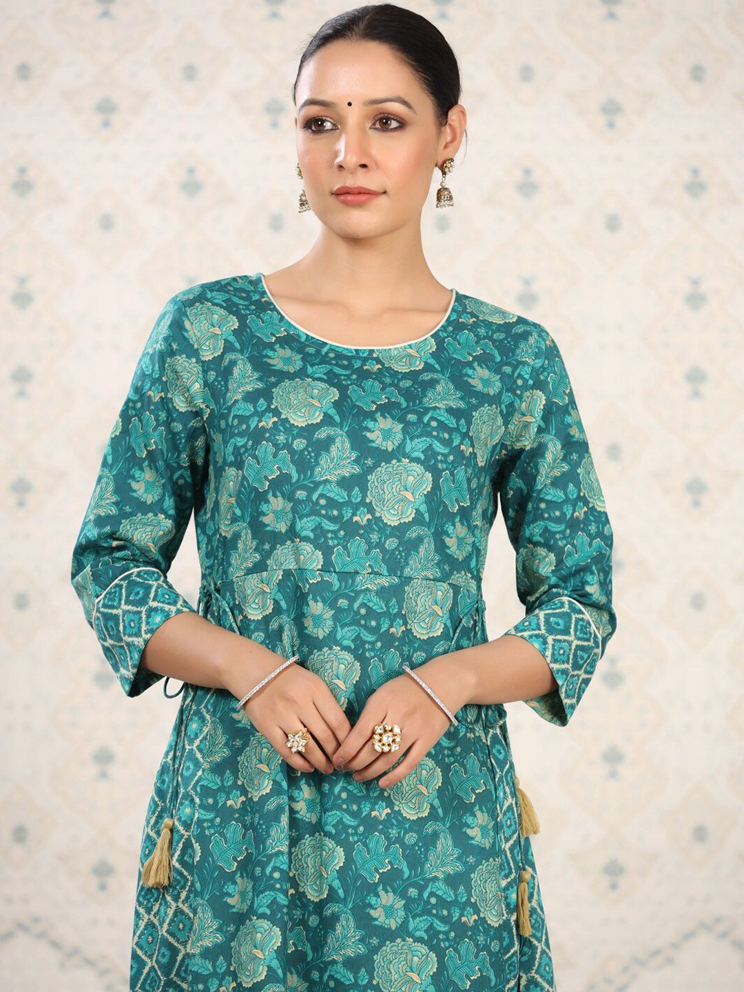 Dhiyona OD Floral Printed Pure Cotton Kurta