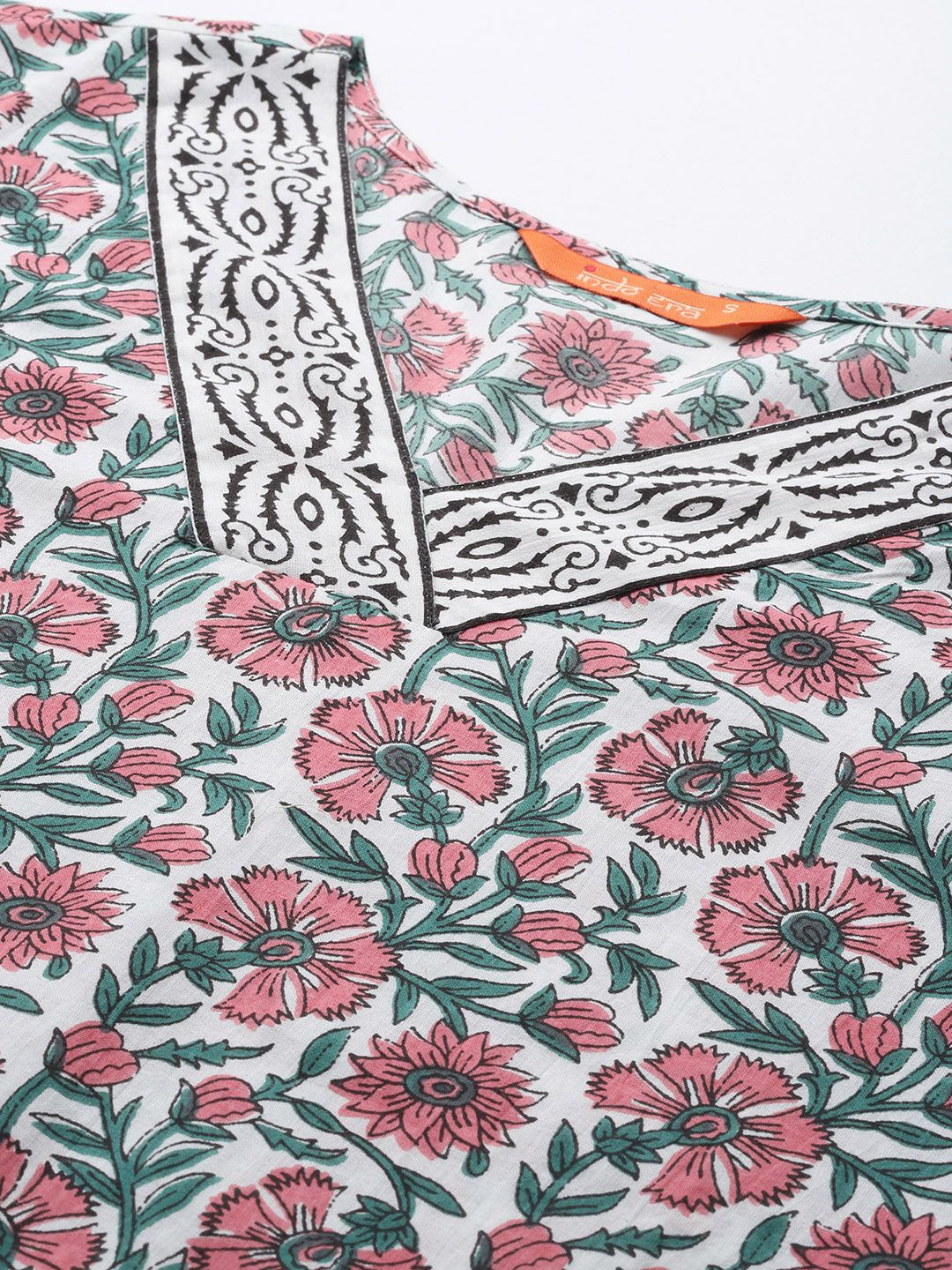 Dhiyona IE Floral Printed Pure Cotton Kurta with Trousers & With Dupatta