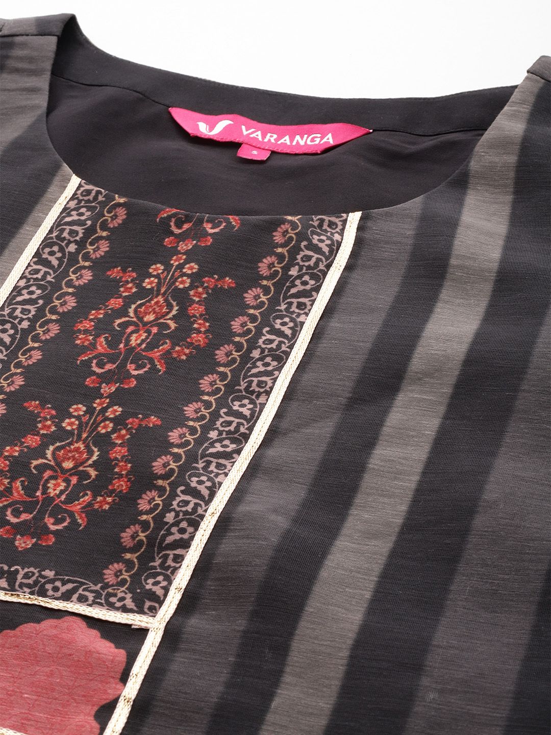 Dhiyona VA Women'sEthnic Motifs Printed Regular Chanderi Silk Kurta with Trousers & With Dupatta