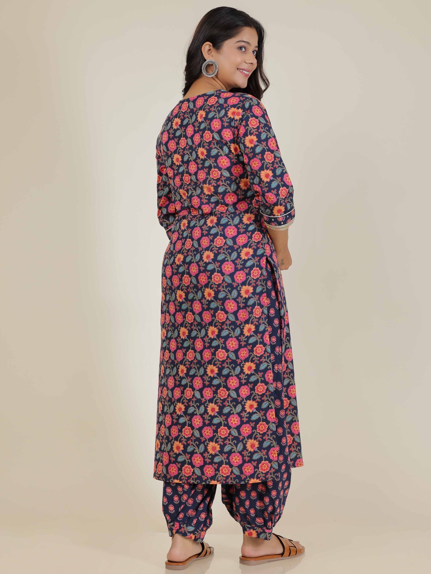 Women's Cotton Blue Straight Kurta