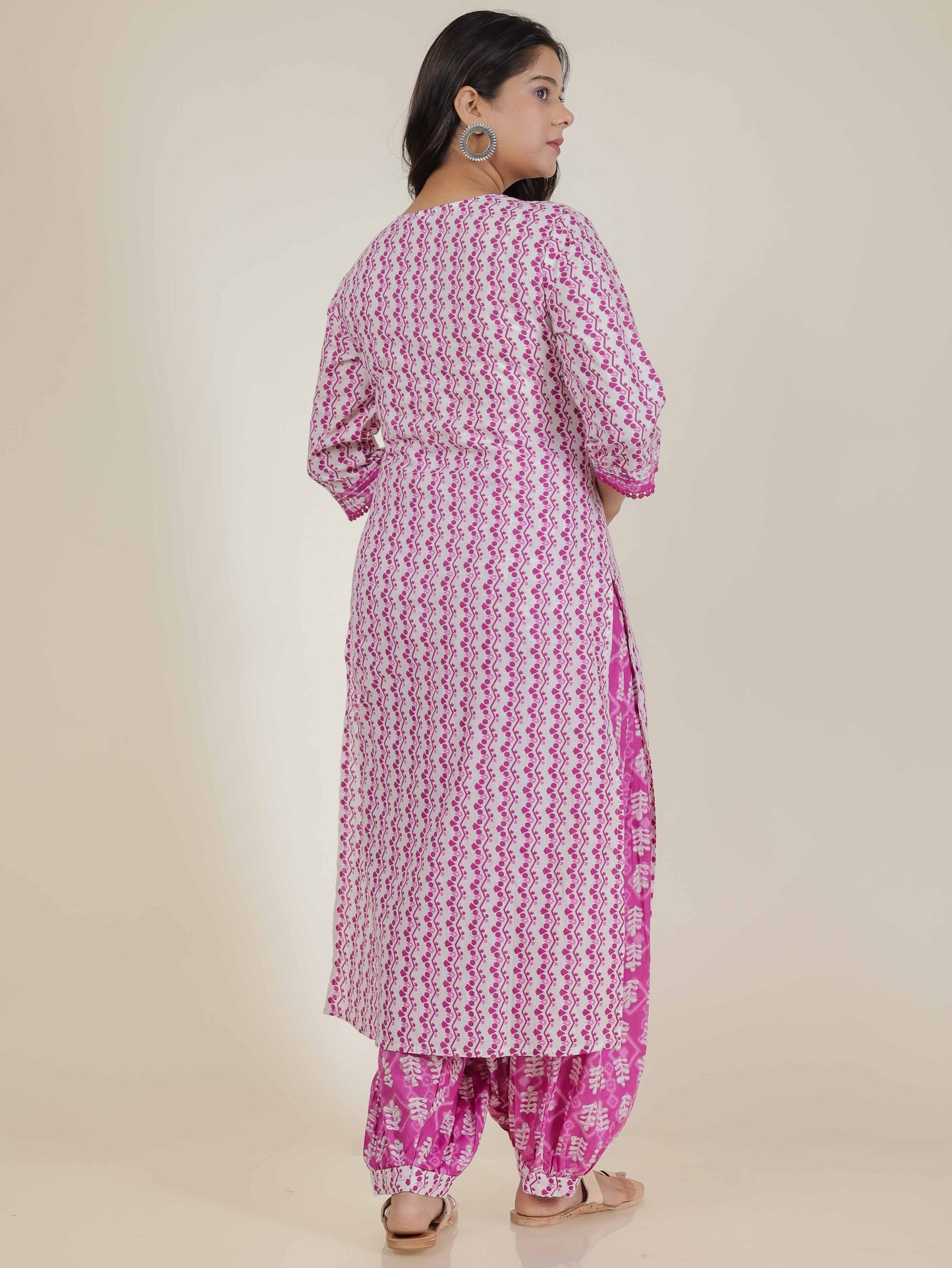 Women's Cotton Pink Straight Kurta