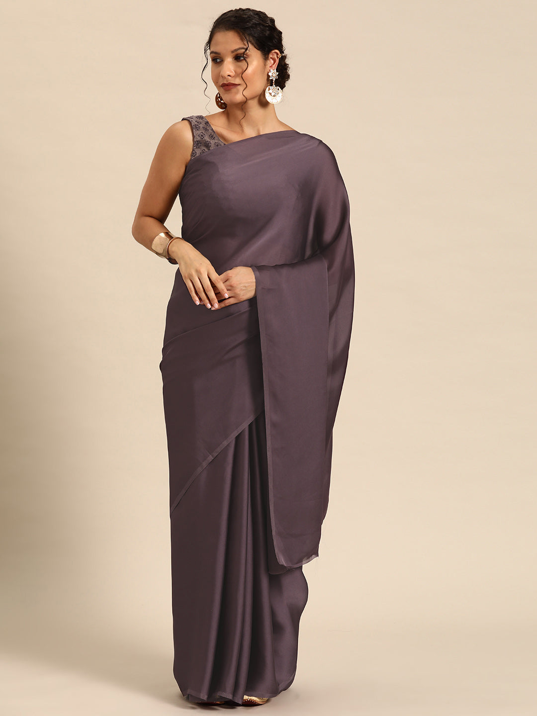 Dhiyona GR Women's Aahana Faded Purple Satin Saree