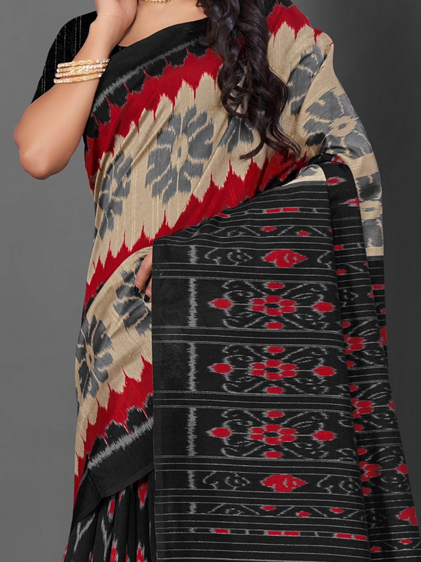 Women's Bhagalpuri Silk Beige Printed Designer Saree With Blouse Piece