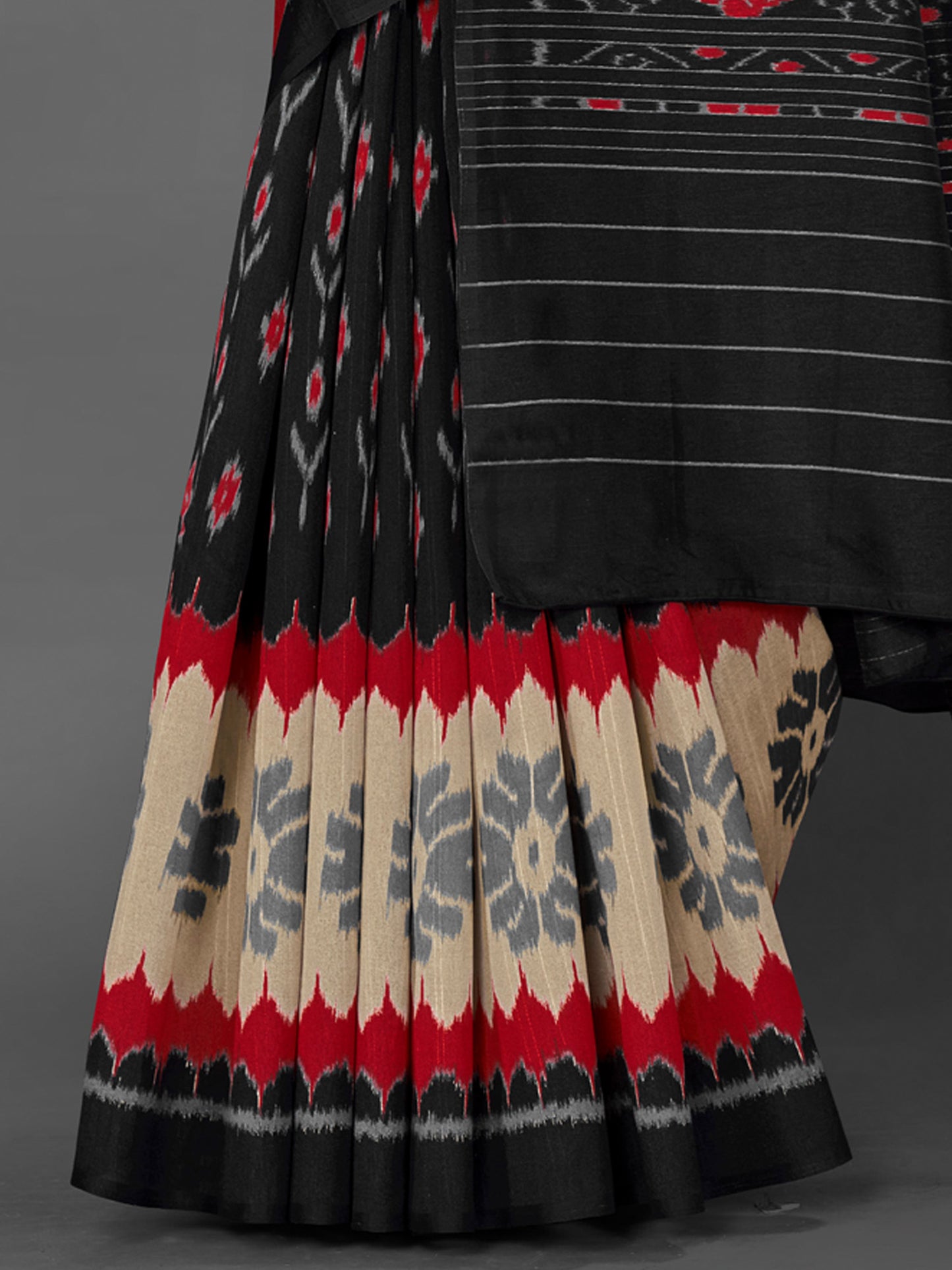Women's Bhagalpuri Silk Beige Printed Designer Saree With Blouse Piece