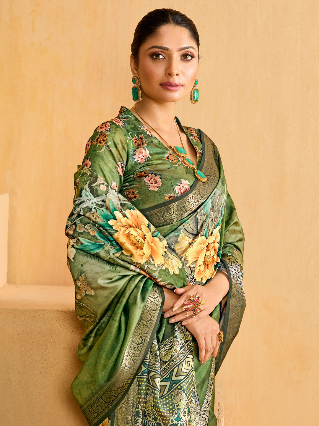 Women's Tussar Silk Light Green Woven Design Designer Saree With Blouse Piece