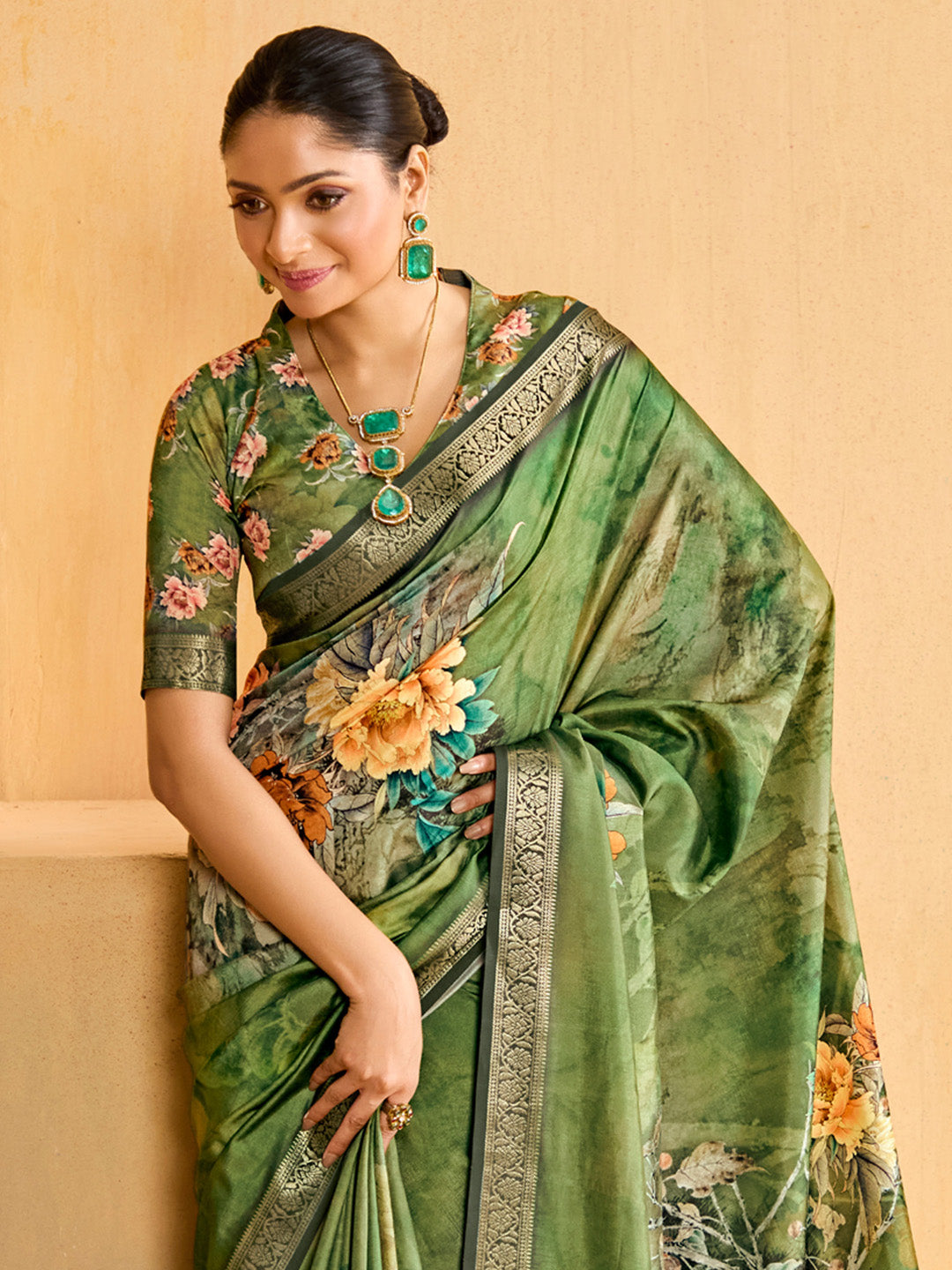 Women's Tussar Silk Light Green Woven Design Designer Saree With Blouse Piece
