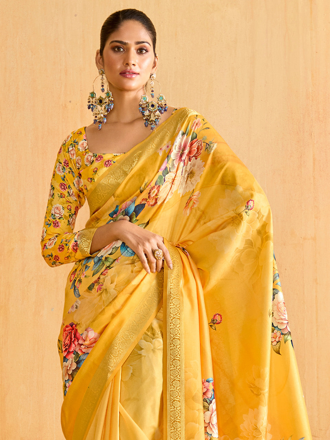 Women's Tussar Silk Yellow Woven Design Designer Saree With Blouse Piece