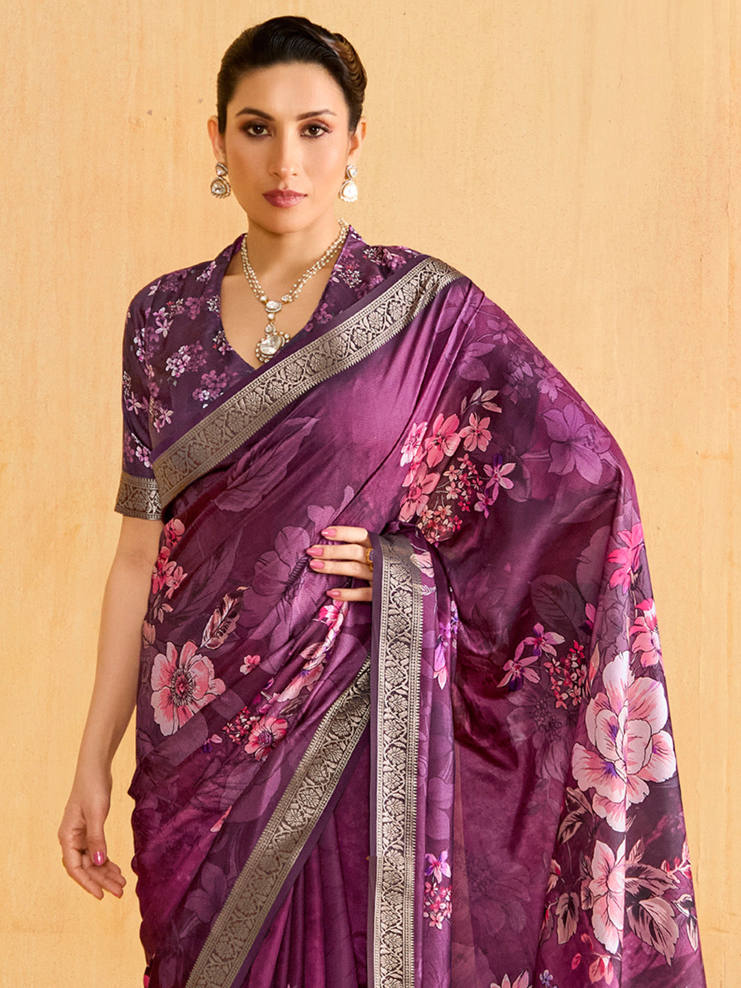 Women's Tussar Silk Magenta Woven Design Designer Saree With Blouse Piece
