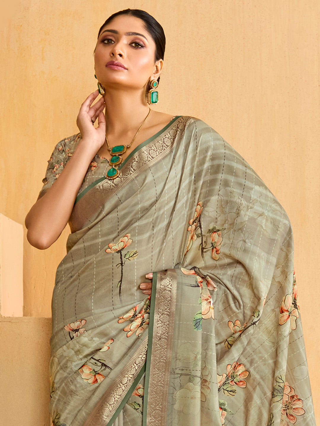 Women's Tussar Silk Sea Green Woven Design Designer Saree With Blouse Piece