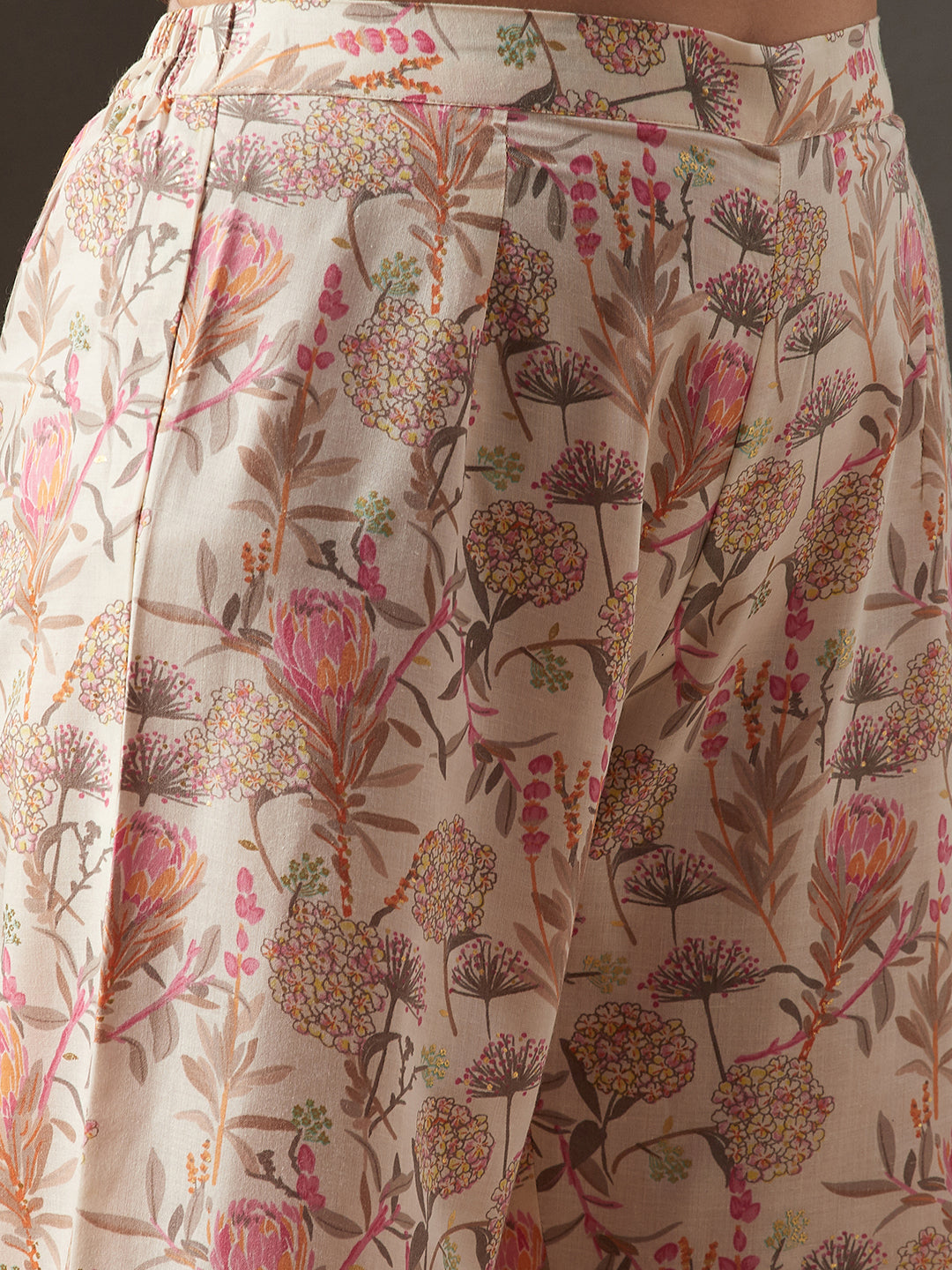 Dhiyona RV Women's Cotton Blend Fabric Machine Print Shirt With Pants