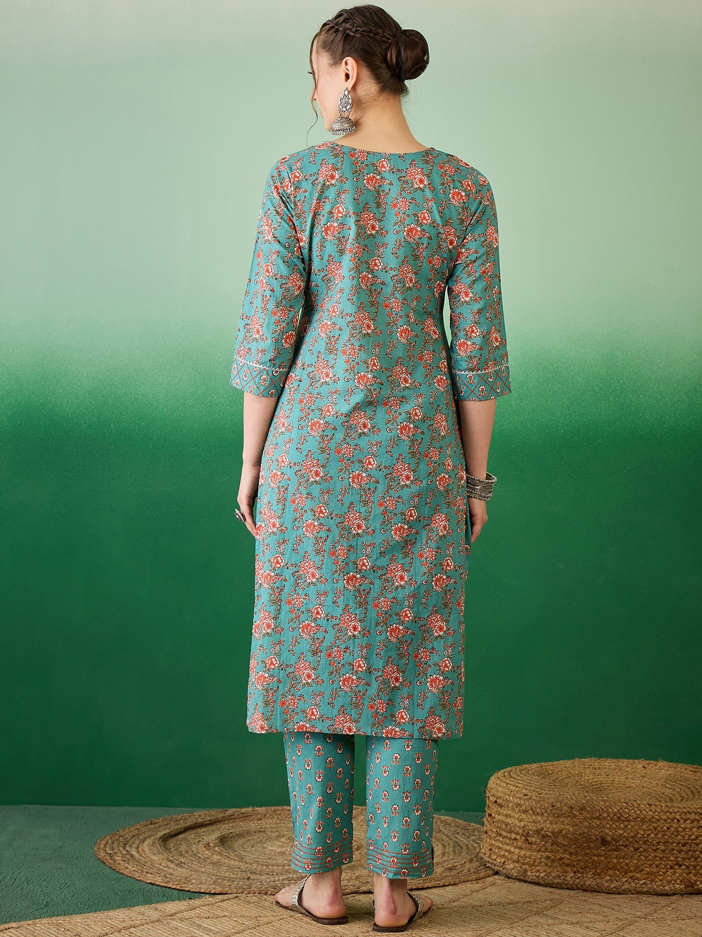 Dhiyona RV Women's Exclusive Soft Cotton Fabric Printed Kurta With Pants