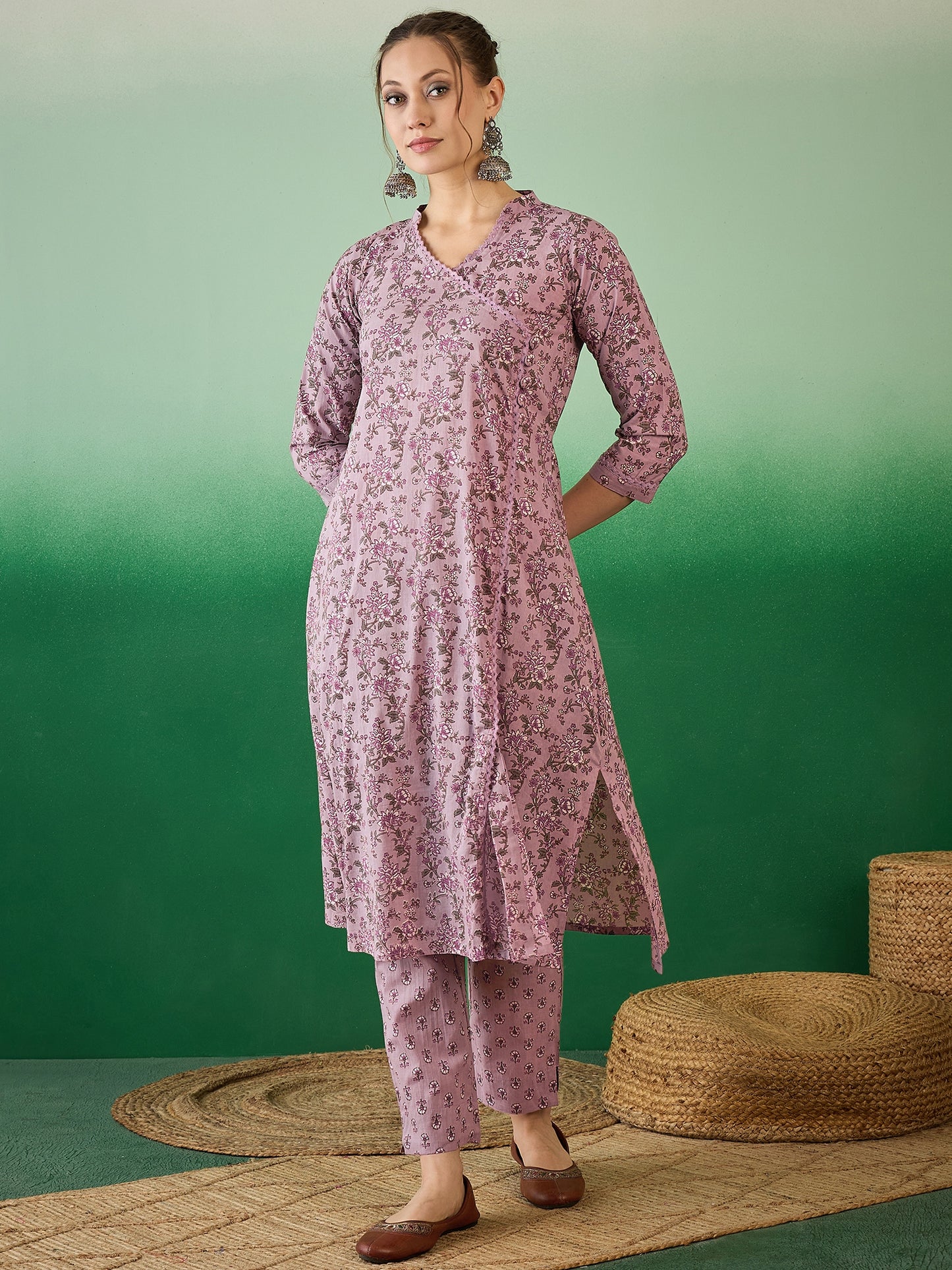 Dhiyona RV Women's Exclusive Soft Cotton Fabric Printed Kurta With Pants