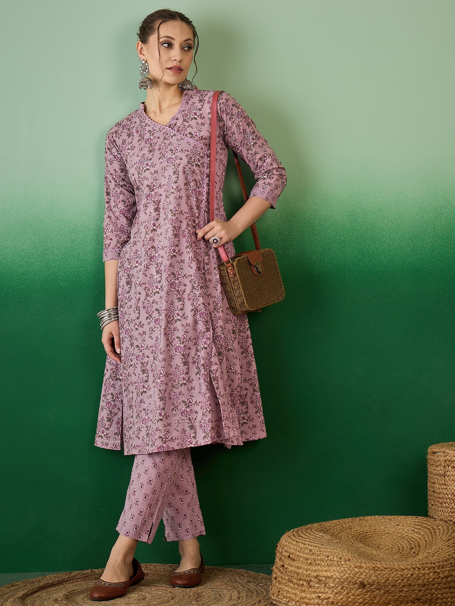Dhiyona RV Women's Exclusive Soft Cotton Fabric Printed Kurta With Pants