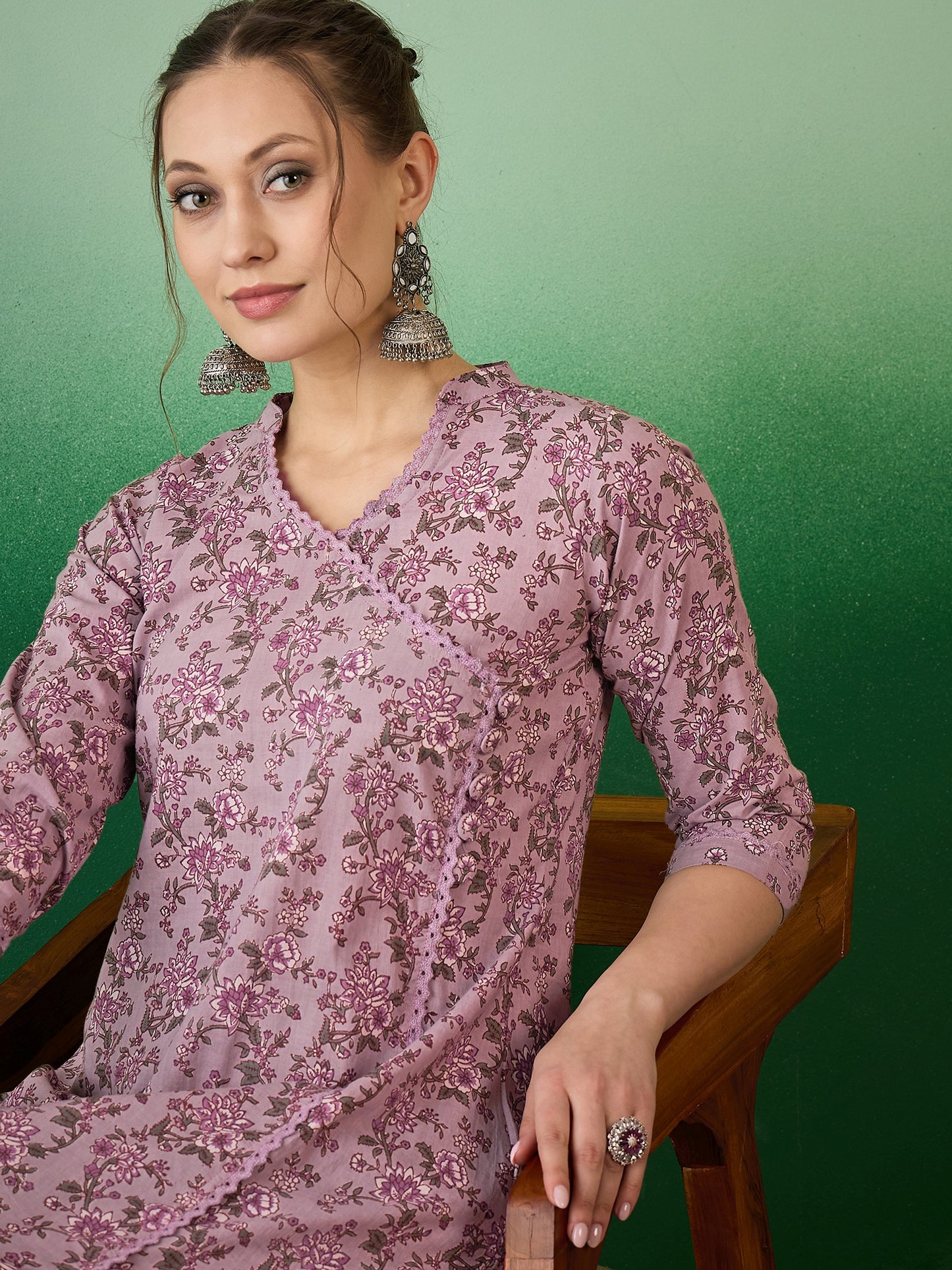 Dhiyona RV Women's Exclusive Soft Cotton Fabric Printed Kurta With Pants