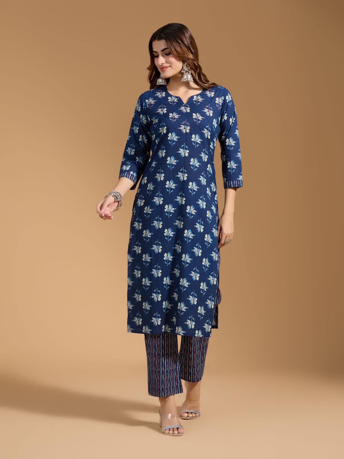 Dhiyona RV Women's Exclusive Soft Cotton Fabric Printed Kurtaset With Dupatta