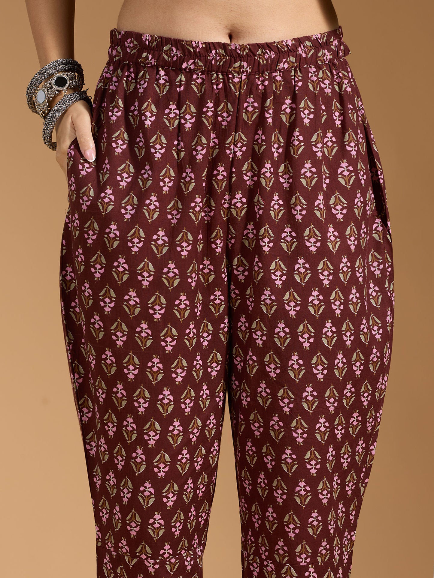 Dhiyona RV Women's Exclusive Jaipuri Cotton Fabric Printed Anarkali Kurtaset With Dupatta.