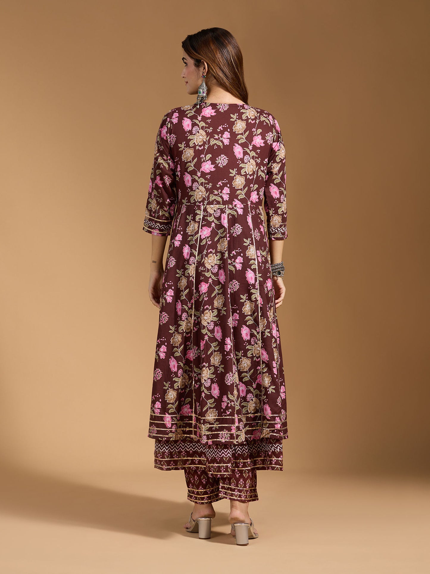 Dhiyona RV Women's Exclusive Jaipuri Cotton Fabric Printed Anarkali Kurtaset With Dupatta.