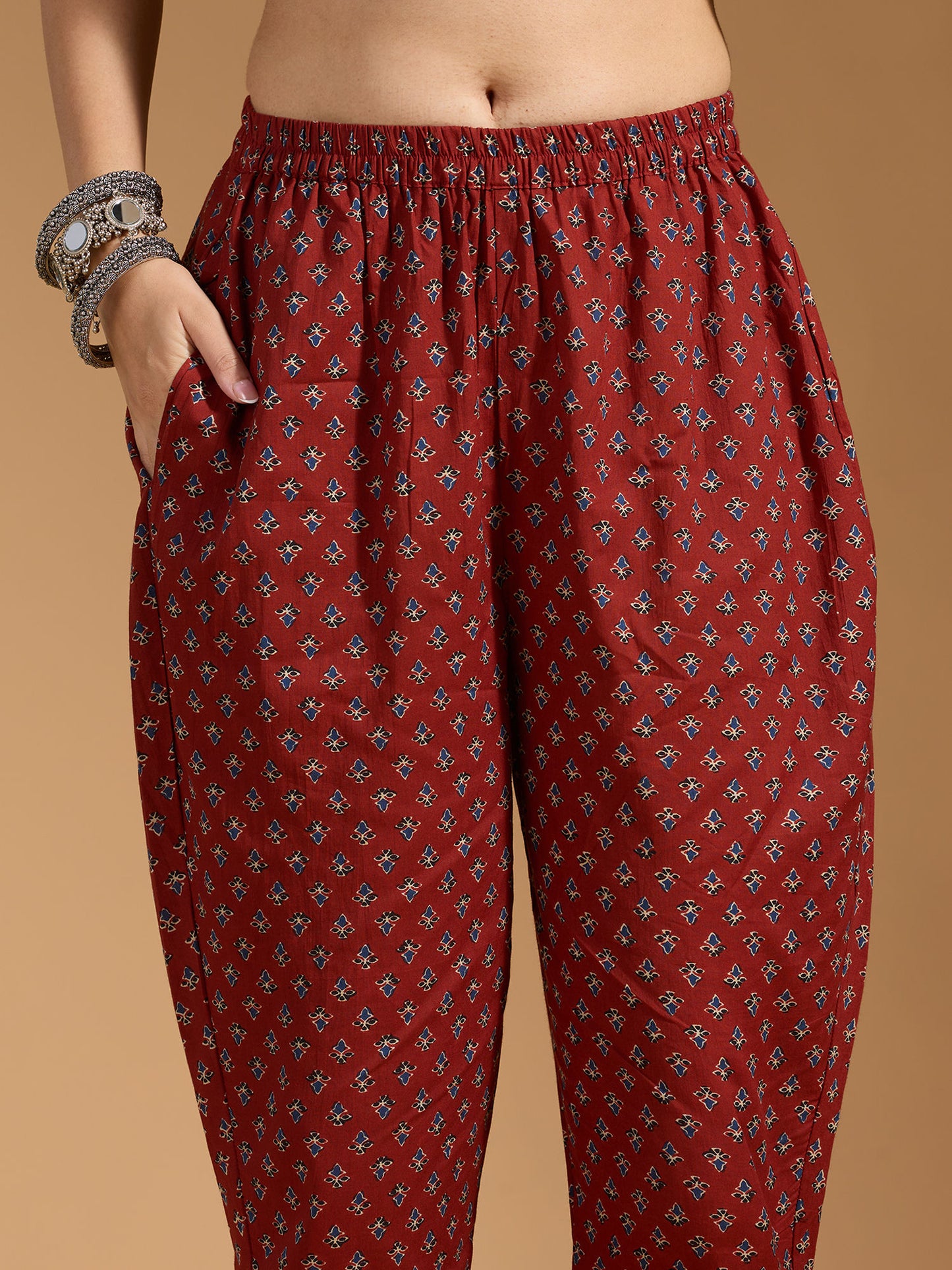 Dhiyona RV Women's Exclusive Jaipuri Cotton Fabric Printed Anarkali Kurtaset With Dupatta.