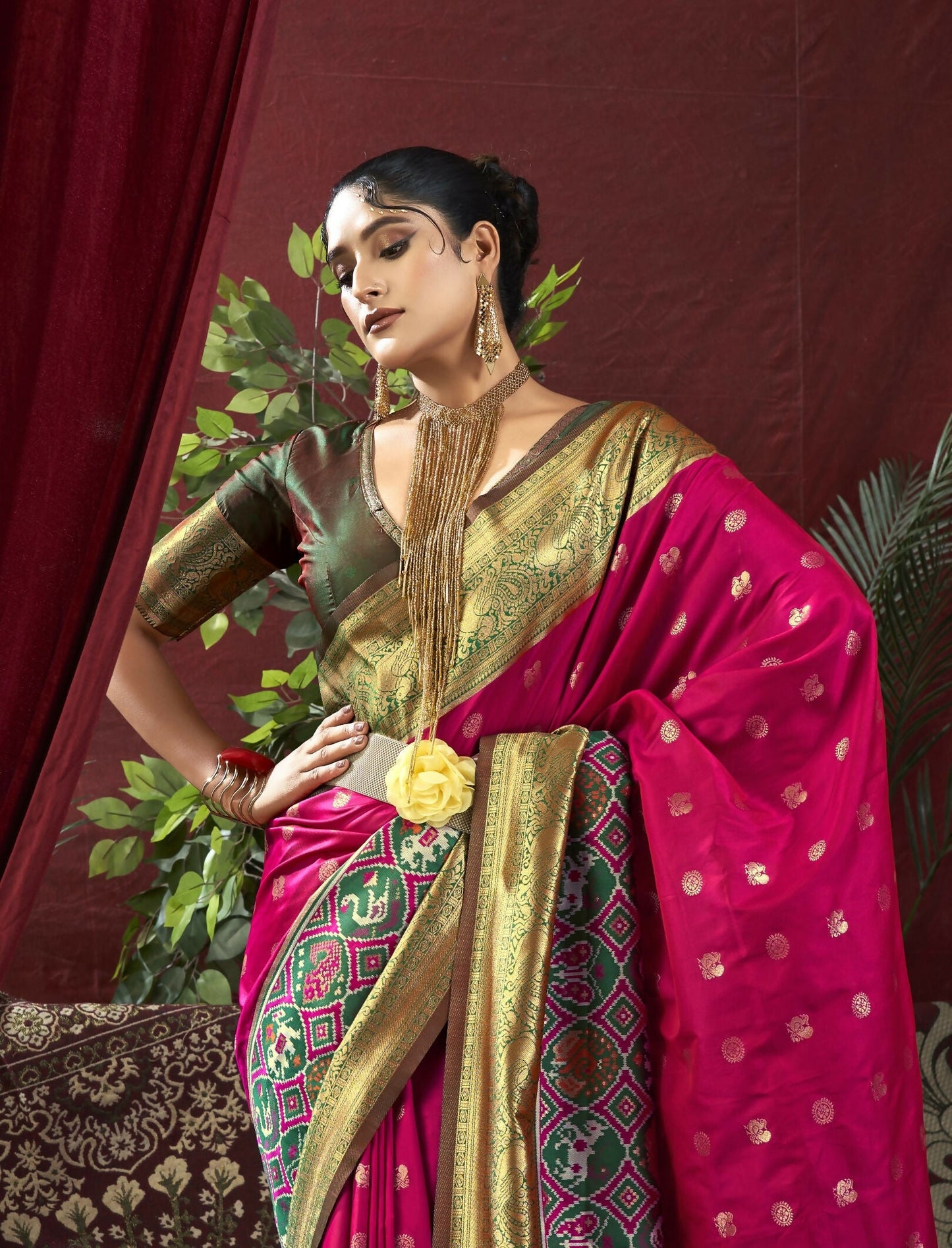 Women Paithani Nidhi Rani Saree With Unstiched Blouse