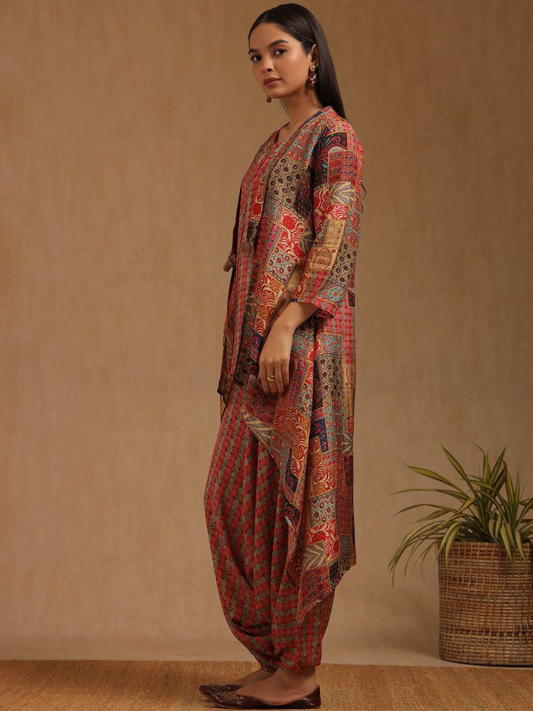 Dhiyona SO Women's Women Ethnic Motifs Printed Regular Sequinned Kurta with Patiala