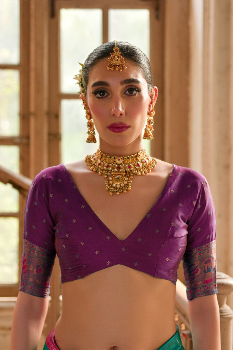 Rama Wine Banarasi Silk Saree