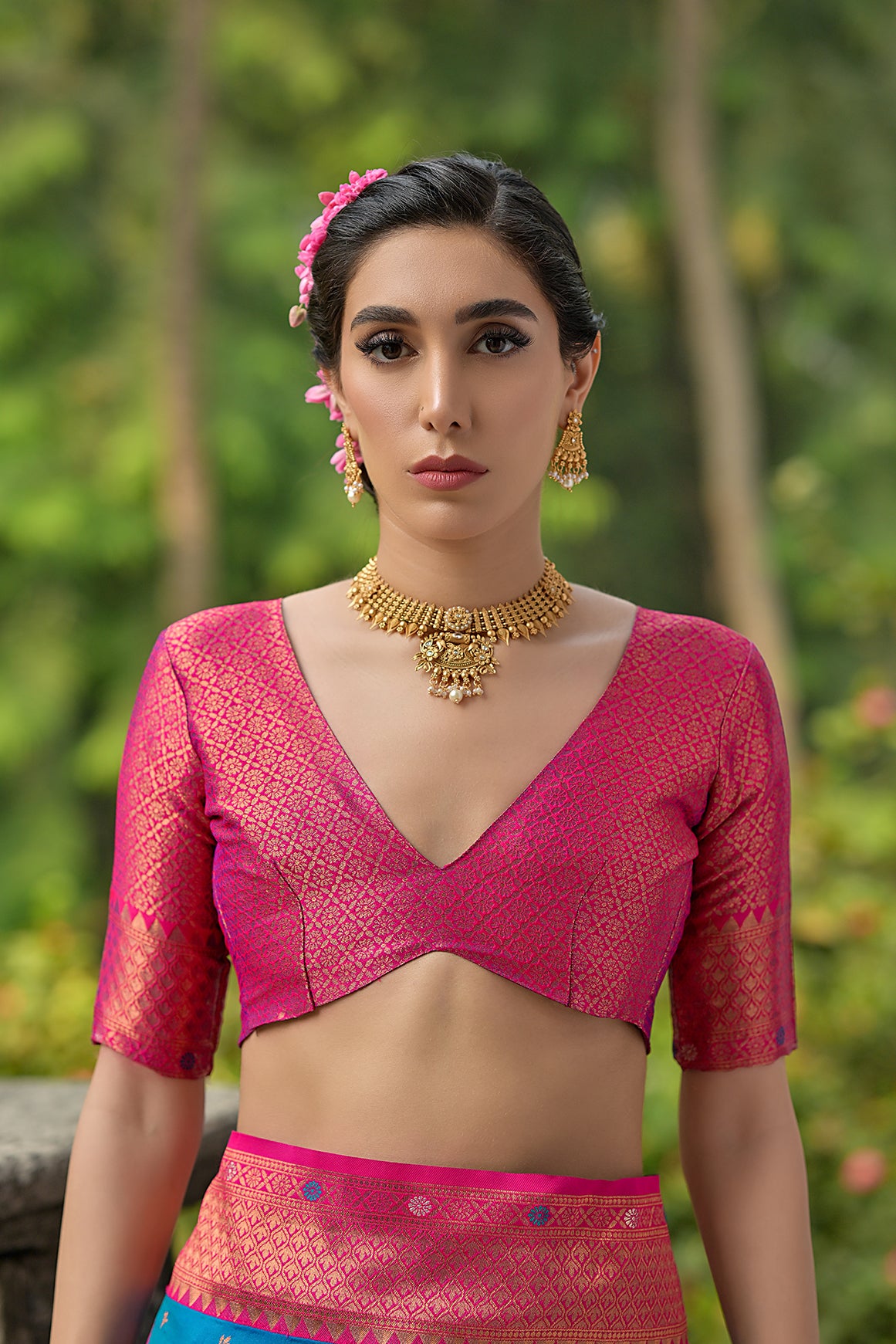 Blue Wine Banarasi Silk Saree