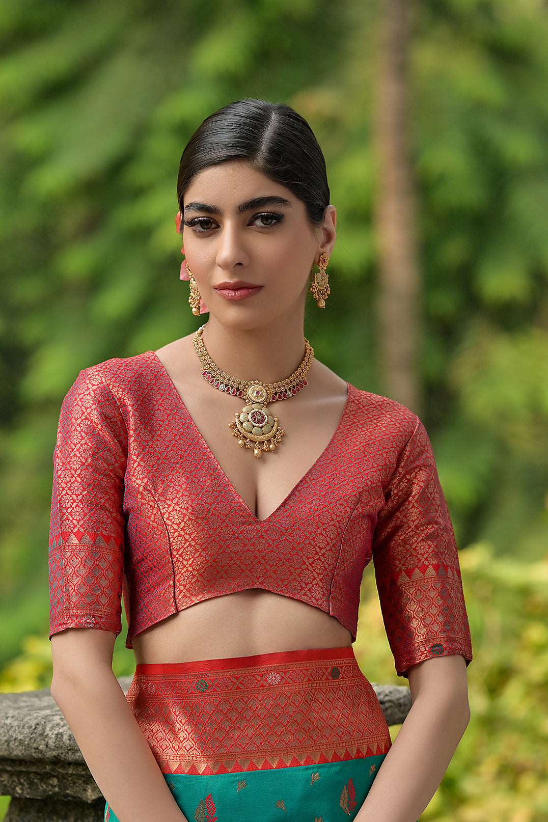 Rama Maroon Banarasi Silk Saree