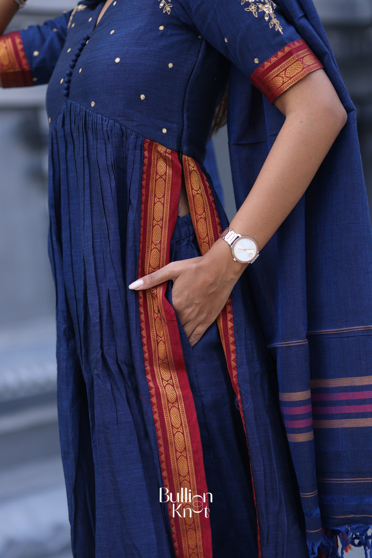 Dhiyona BN Basude Handloom Blue Suit Set