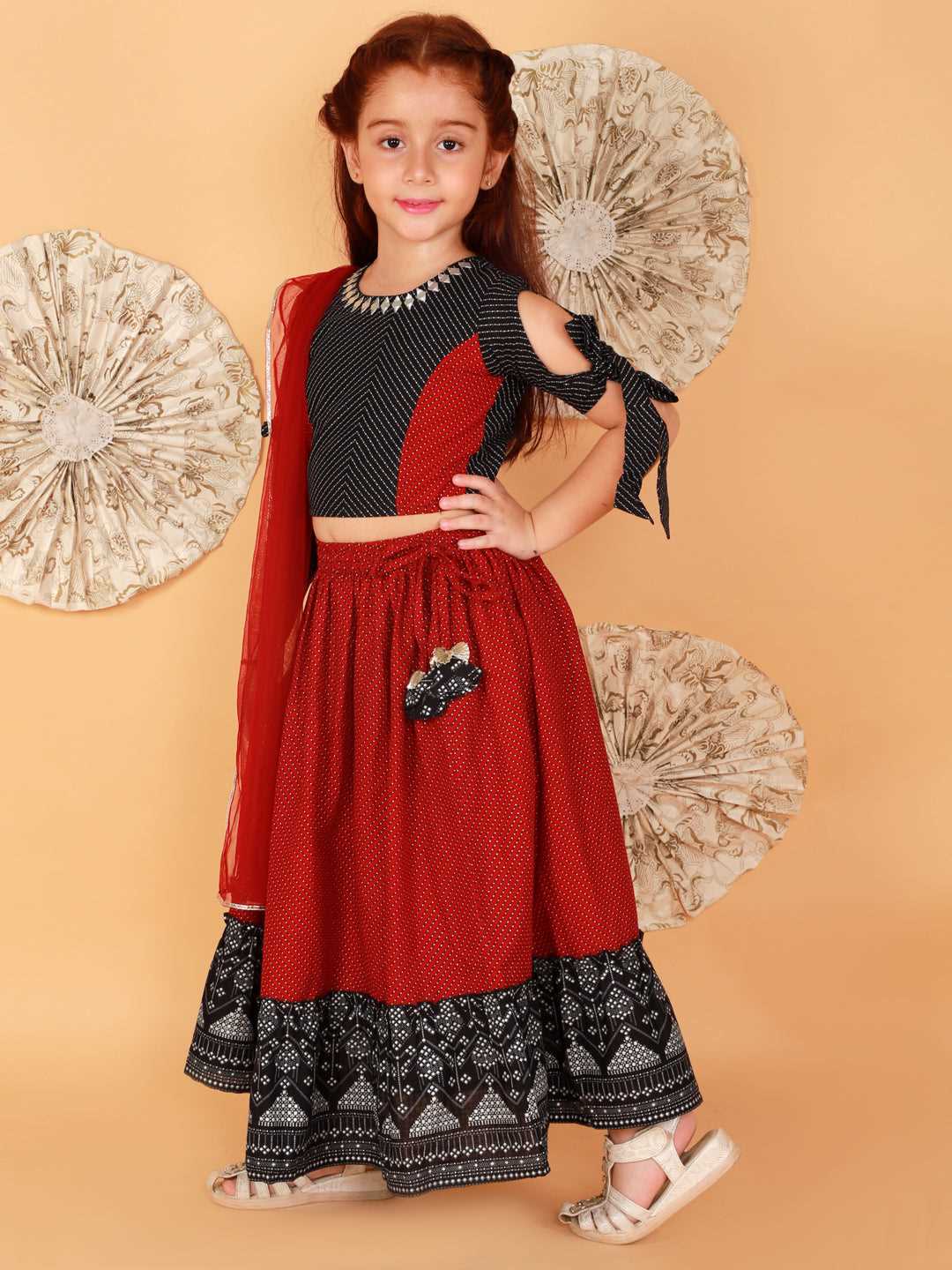 Girls Printed Cotton Ghaghra & dupatta set