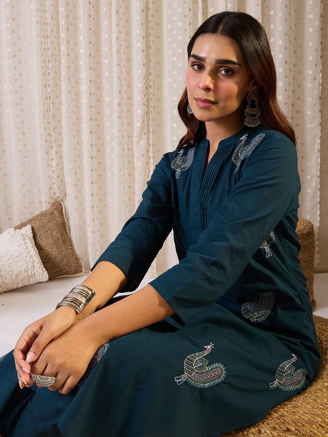 Dhiyona IE Embroidered Pure Cotton Tunic With Trouser