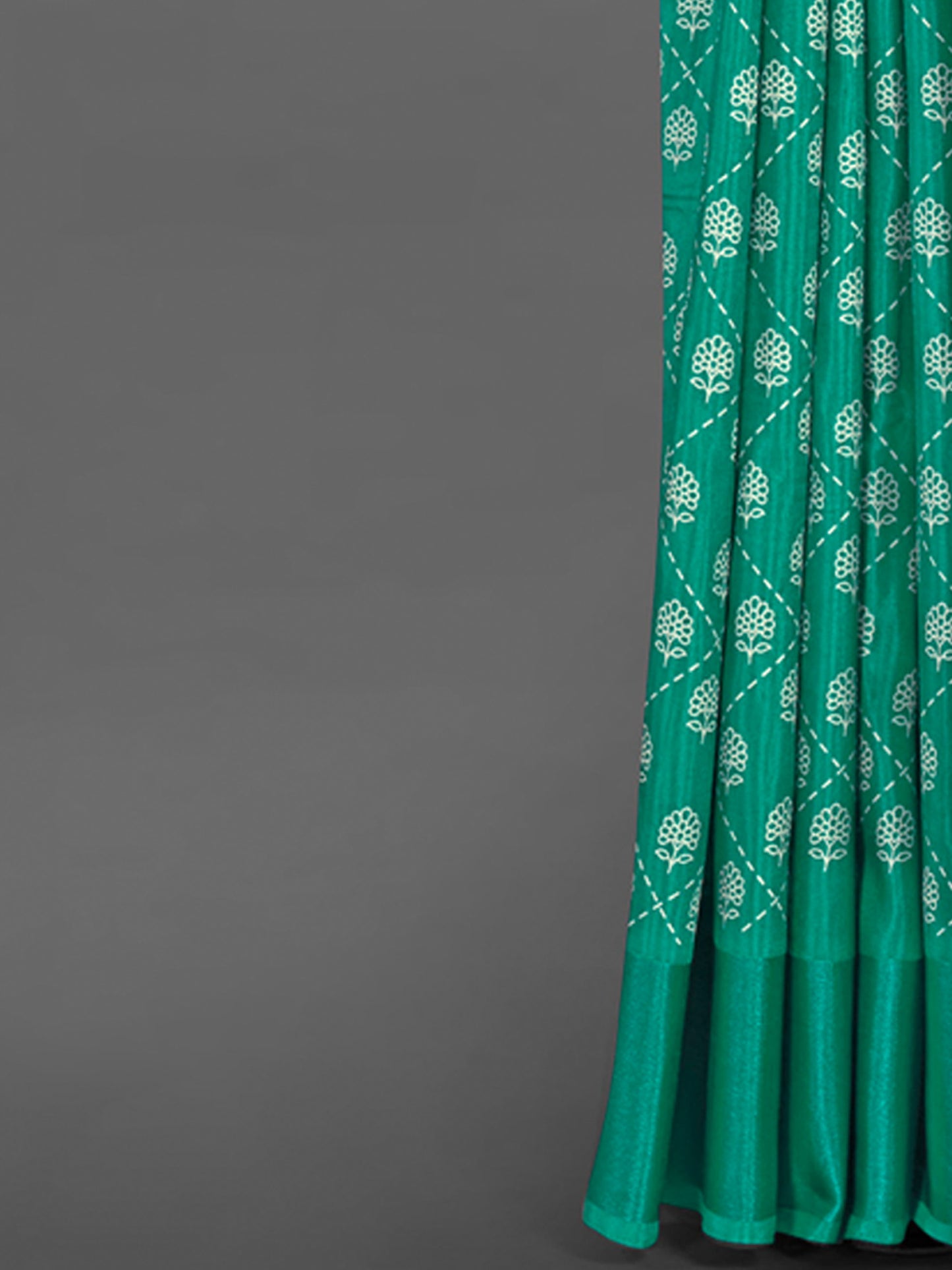 Women's Dola Silk Blue Printed Designer Saree With Blouse Piece