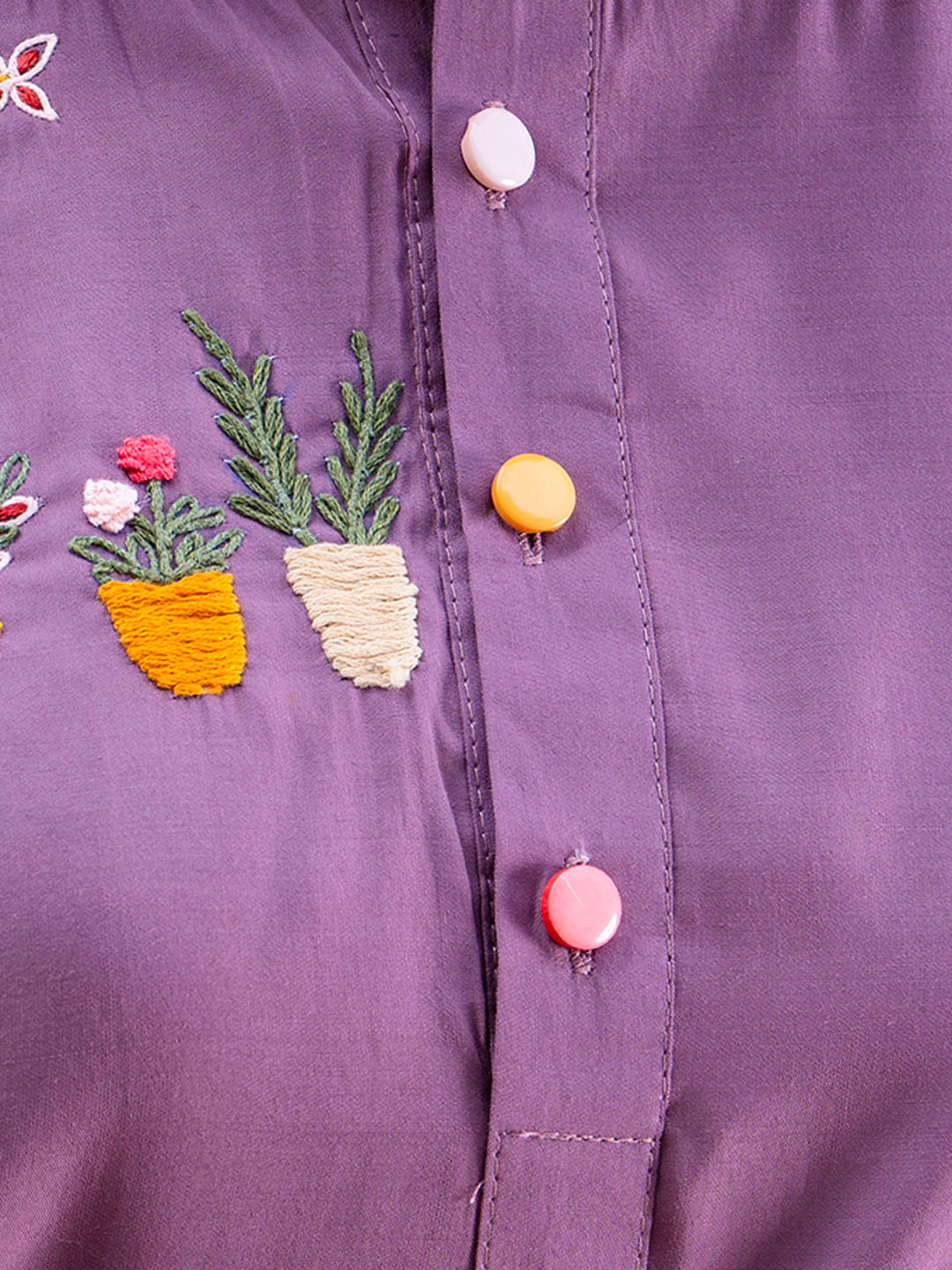 Dhiyona VV Women's Solid Hand Work Embroidered Silk Blend Co-Ords Sets