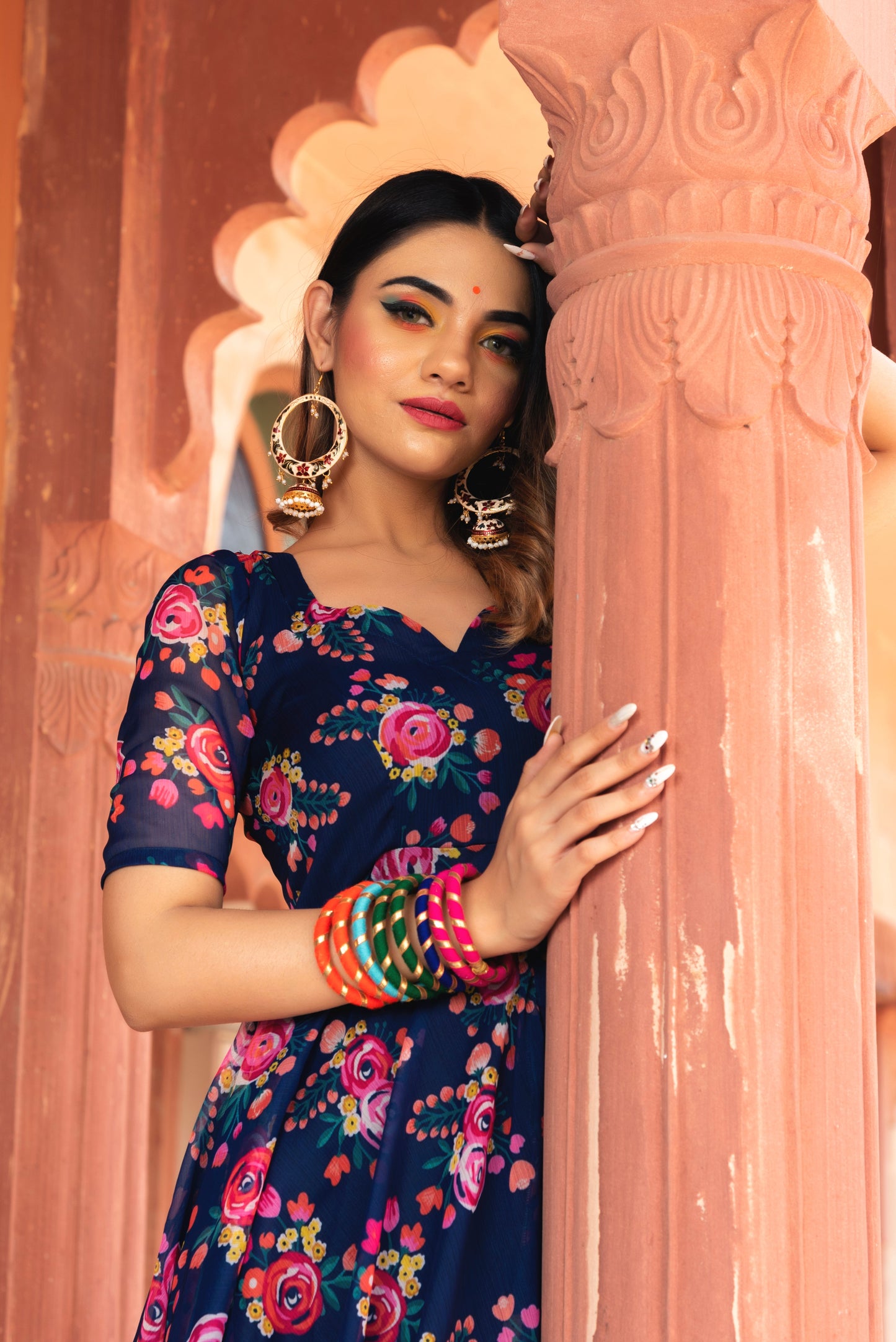 Manjari Organza Phool Jaal Anarkali Set