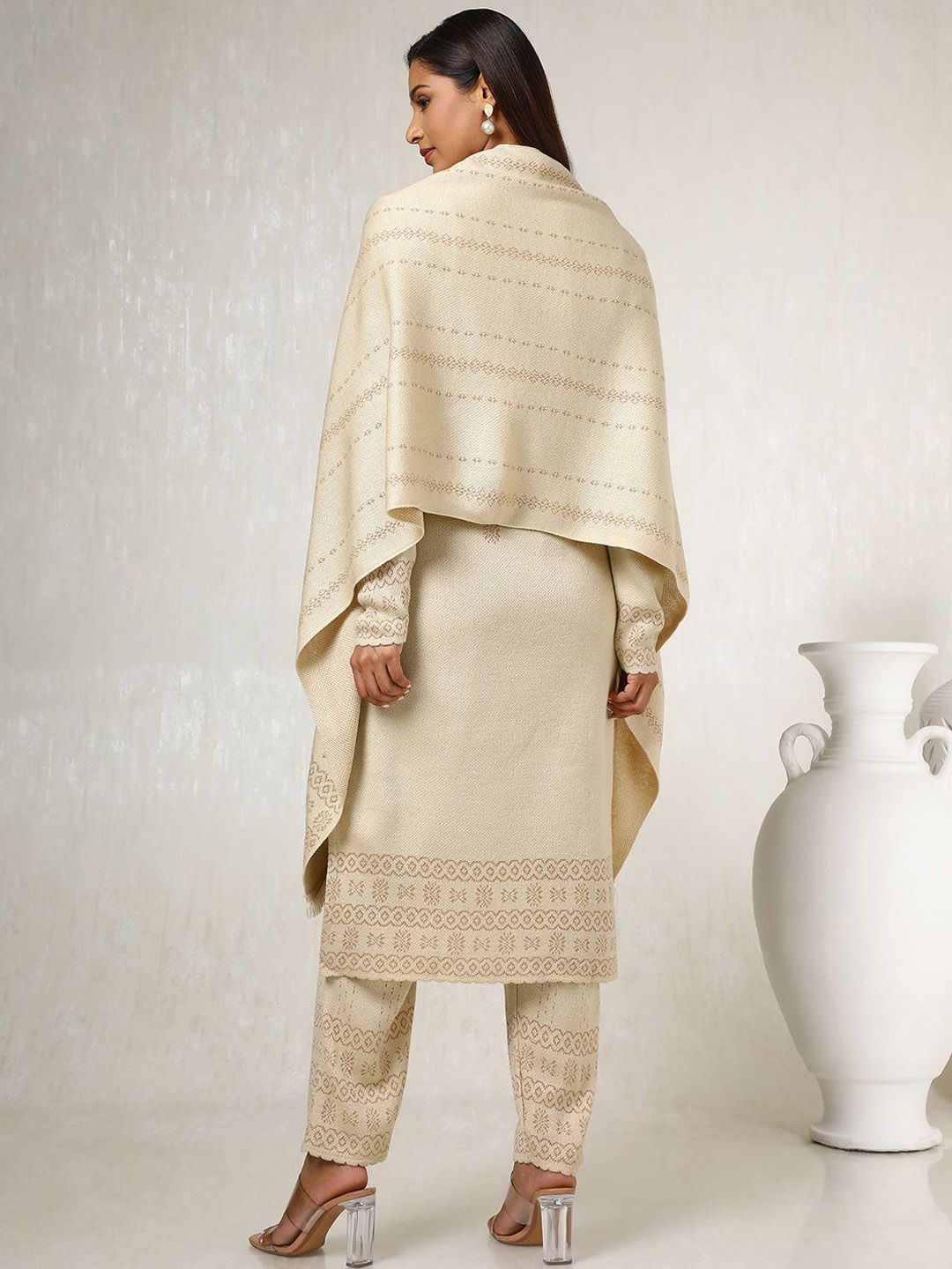 Dhiyona SO Women's Ethnic Motifs Woven Design Beads and Stones Kurta with Trousers & Dupatta