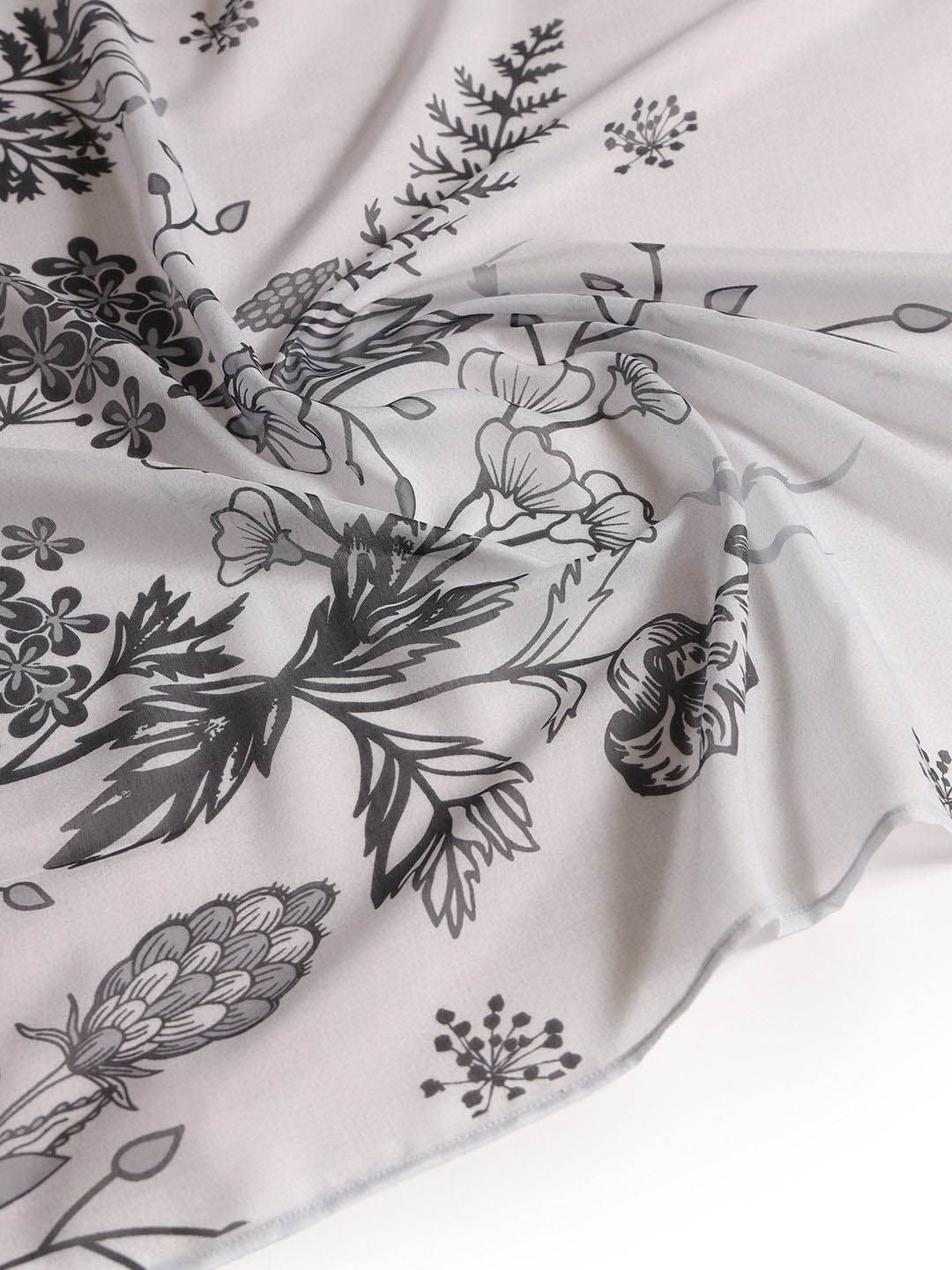 Dhiyona SO Women's Women Floral Printed Embroidered Beads and Stones Kurta with Trousers & Dupatta