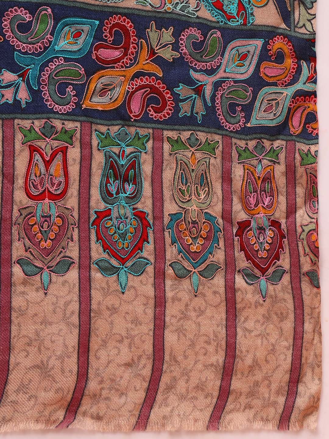 Dhiyona PA Ethnic Motifs Embroidered Shawl