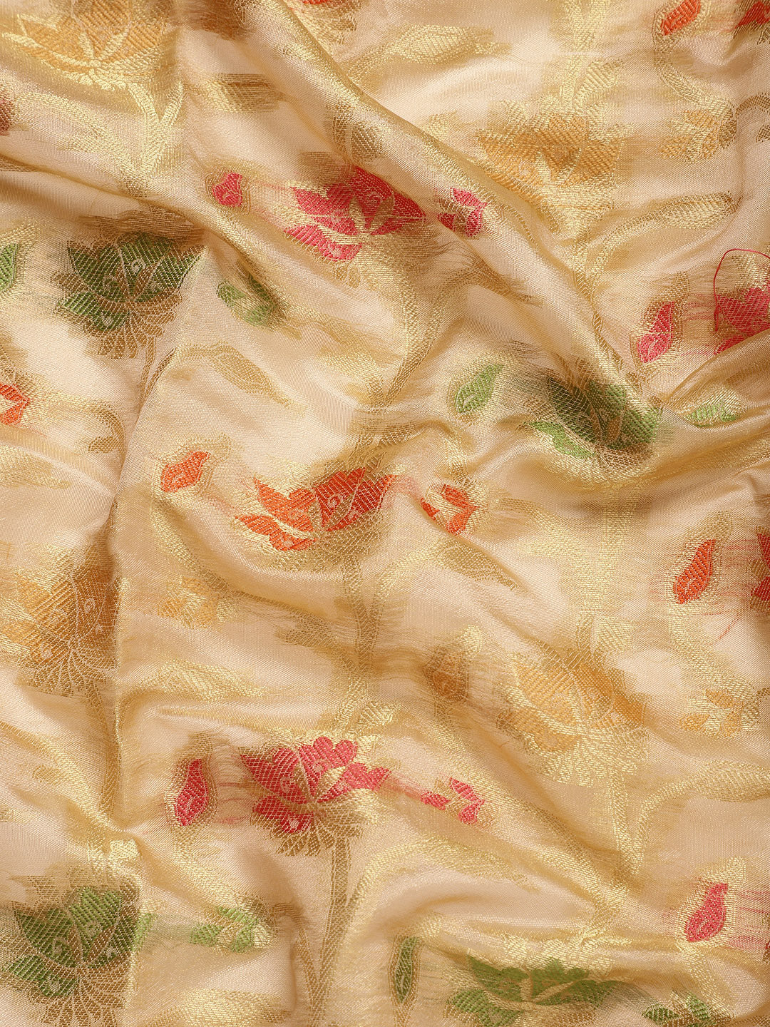 Dhiyona GR Women's Gulmohar Beige Organza Saree