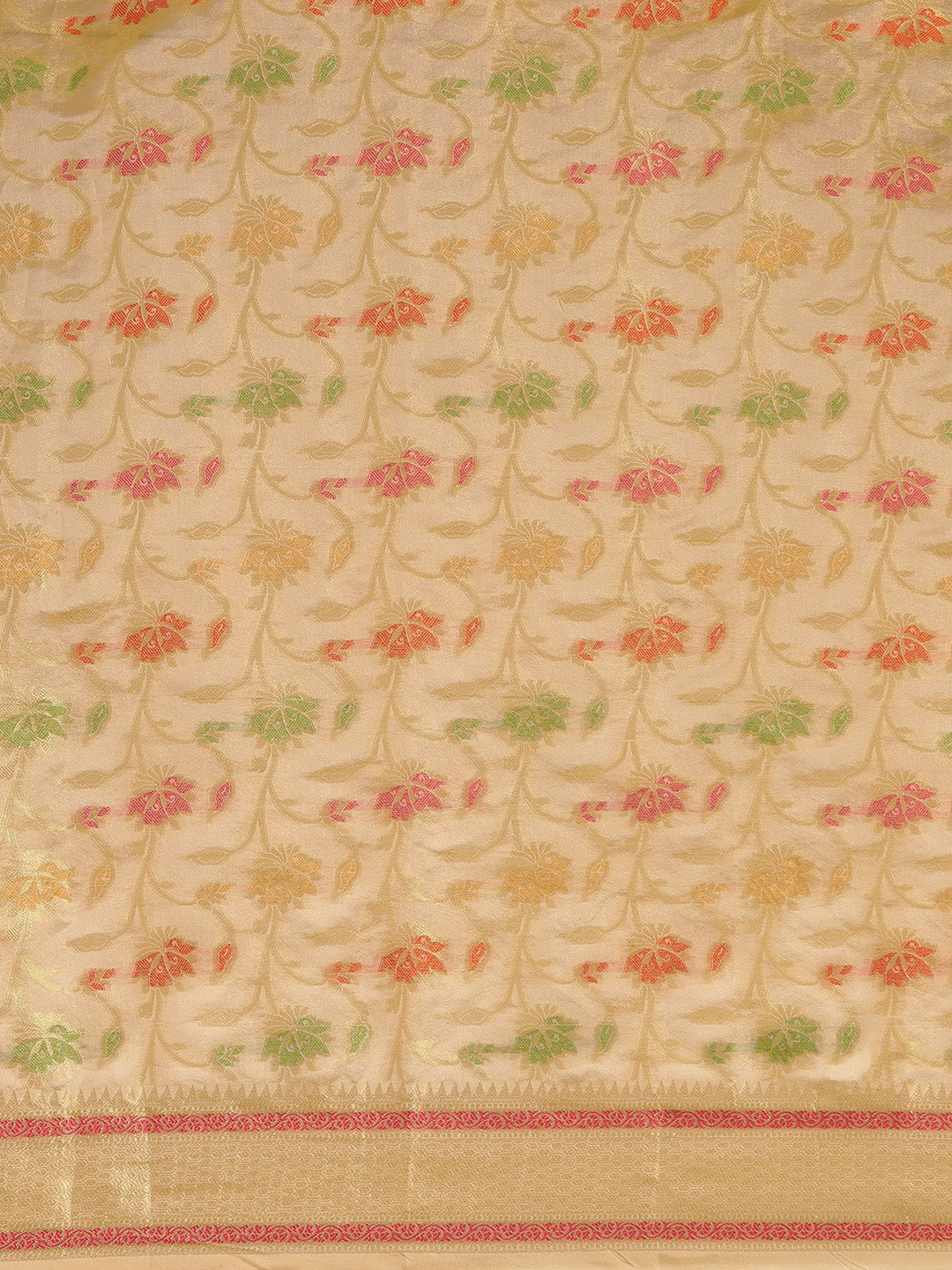 Dhiyona GR Women's Gulmohar Beige Organza Saree