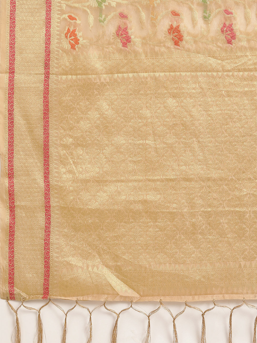 Dhiyona GR Women's Gulmohar Beige Organza Saree
