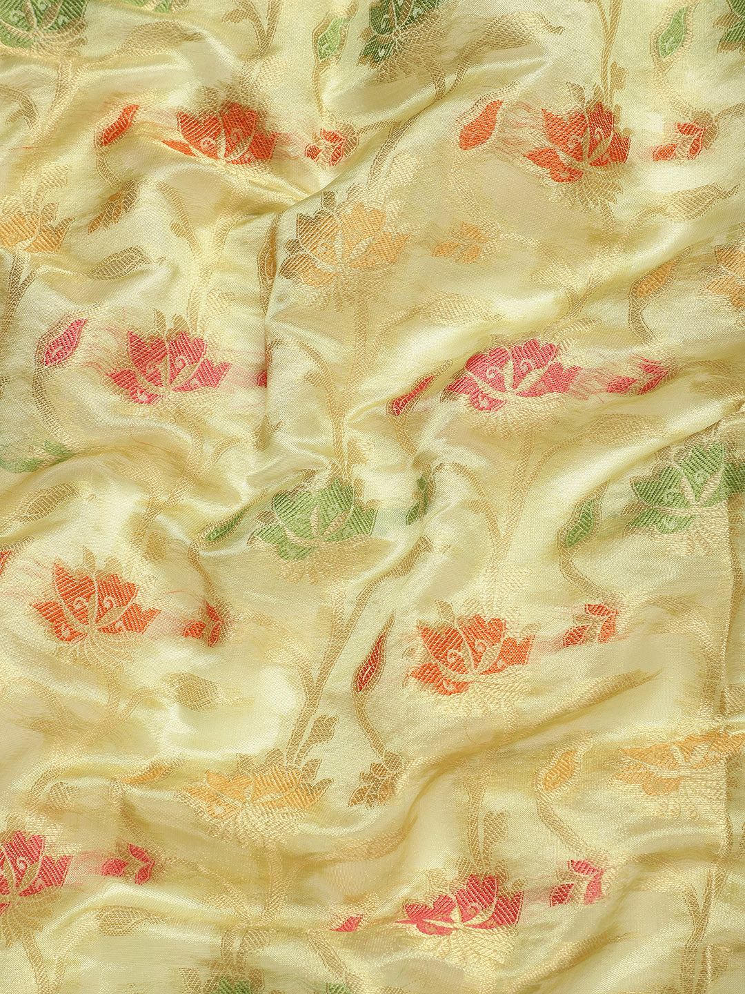 Dhiyona GR Women's Gulmohar Pista Green Organza Saree