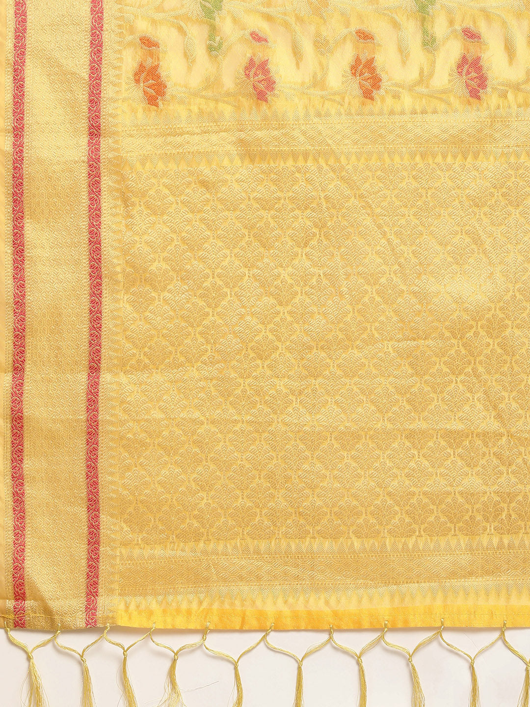 Dhiyona GR Women's Gulmohar Corn Yellow Organza Saree