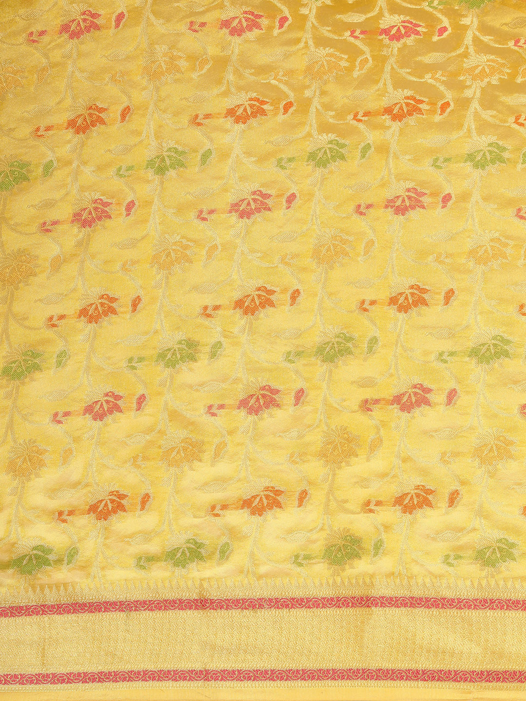 Dhiyona GR Women's Gulmohar Corn Yellow Organza Saree