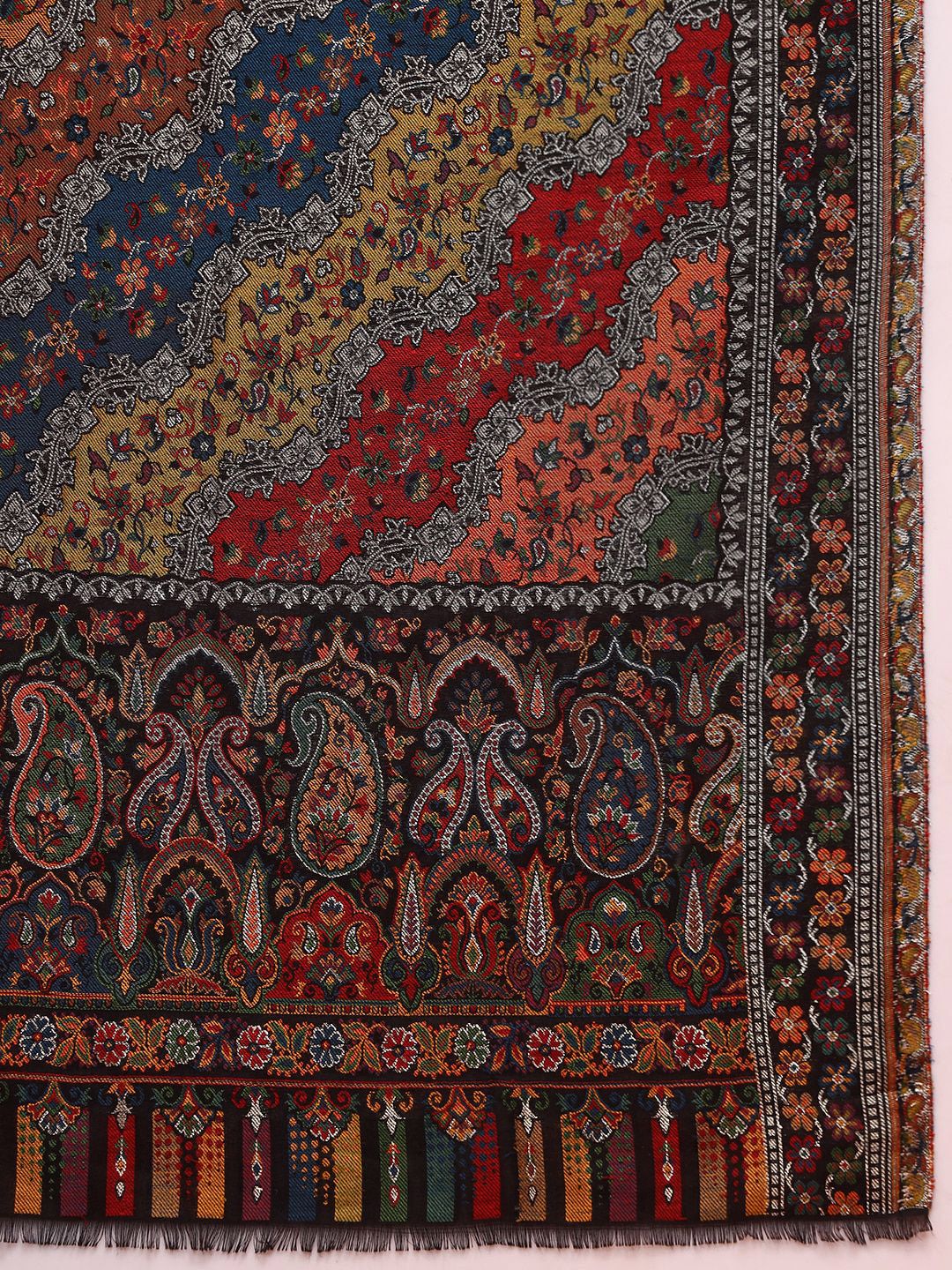 Dhiyona PA Libaas Floral Woven Design Kani Woolen Shawl